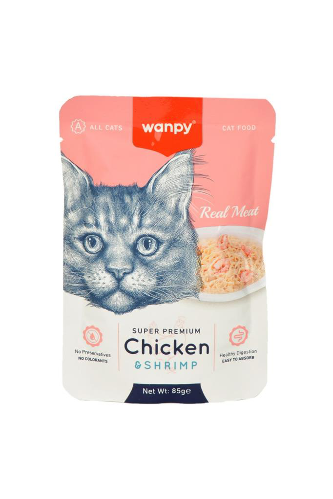 Wanpy  Pouch Tavuklu Karidesli Kedi Konserve 85 Gr