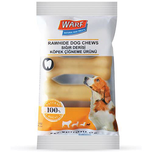 Warf  Siğir Derisi Köpek Ödül Kemiği Naturel 100 Gr (4Lü Paket)
