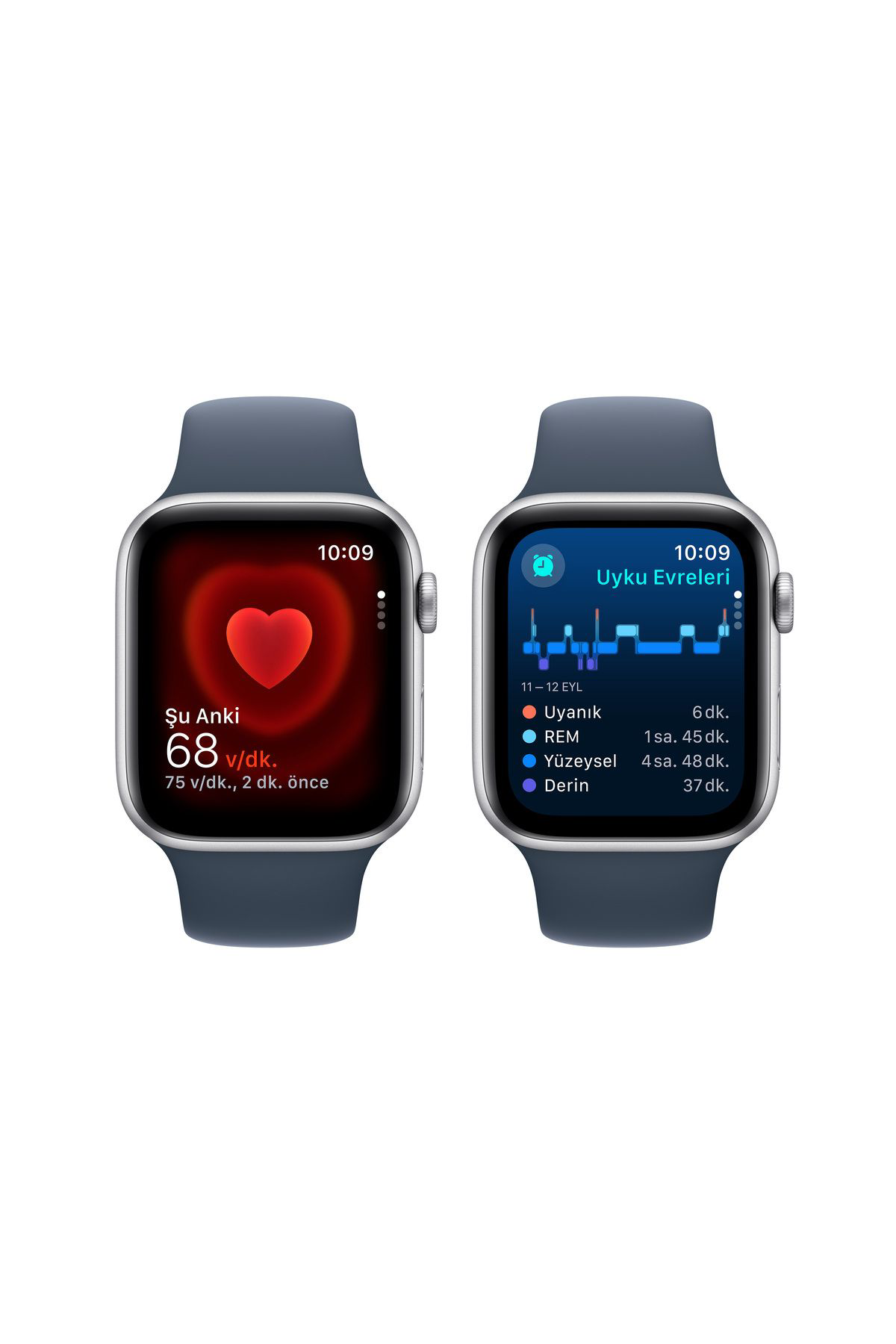 Apple Watch Se Gps + Cellular 44Mm Gümüş Alüminyum Kasa Ve Firtina Mavi