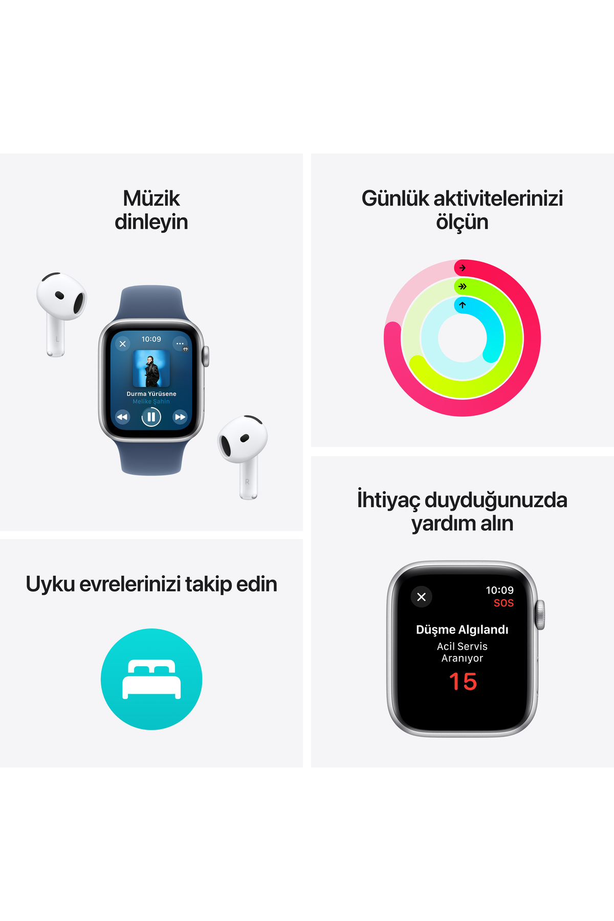 Apple Watch Se Gps + Cellular 44Mm Yildiz İşiği Alüminyum Kasa + Göl Ye