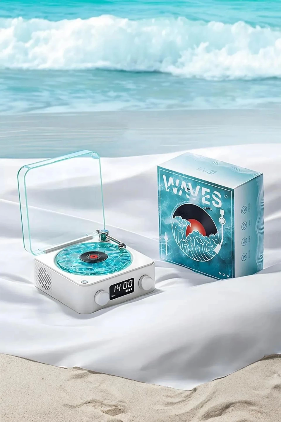 Waves Nostalji Plak Görünümlü Bluetooth Hoparlör 3d Ses Dalgası R