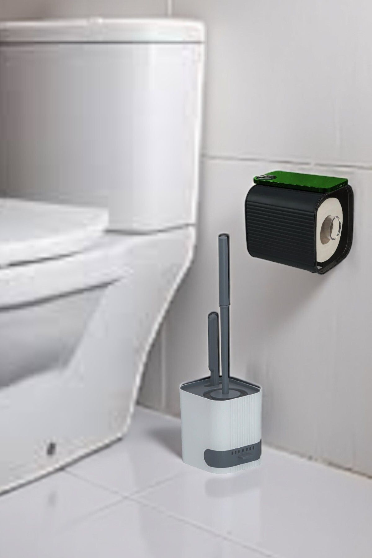 Ferah Plastik Wc Firça Ve Tuvalet Kağitliği Seti Şik Tuvalet Kağitliği Ve Wc Fi