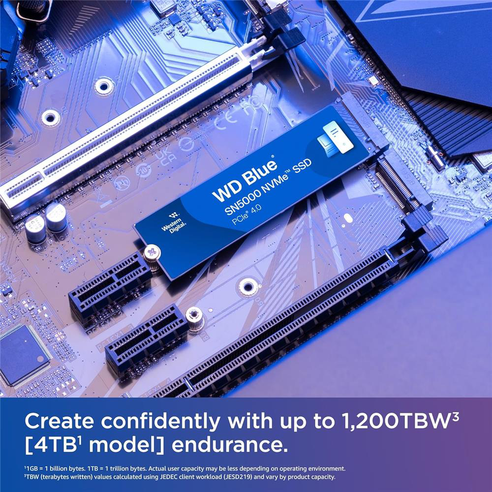 Wd 1TB Blue SN5000 WDS100T4B0E NVMe SSD M.2 2280 1 TB 5.000-4.000