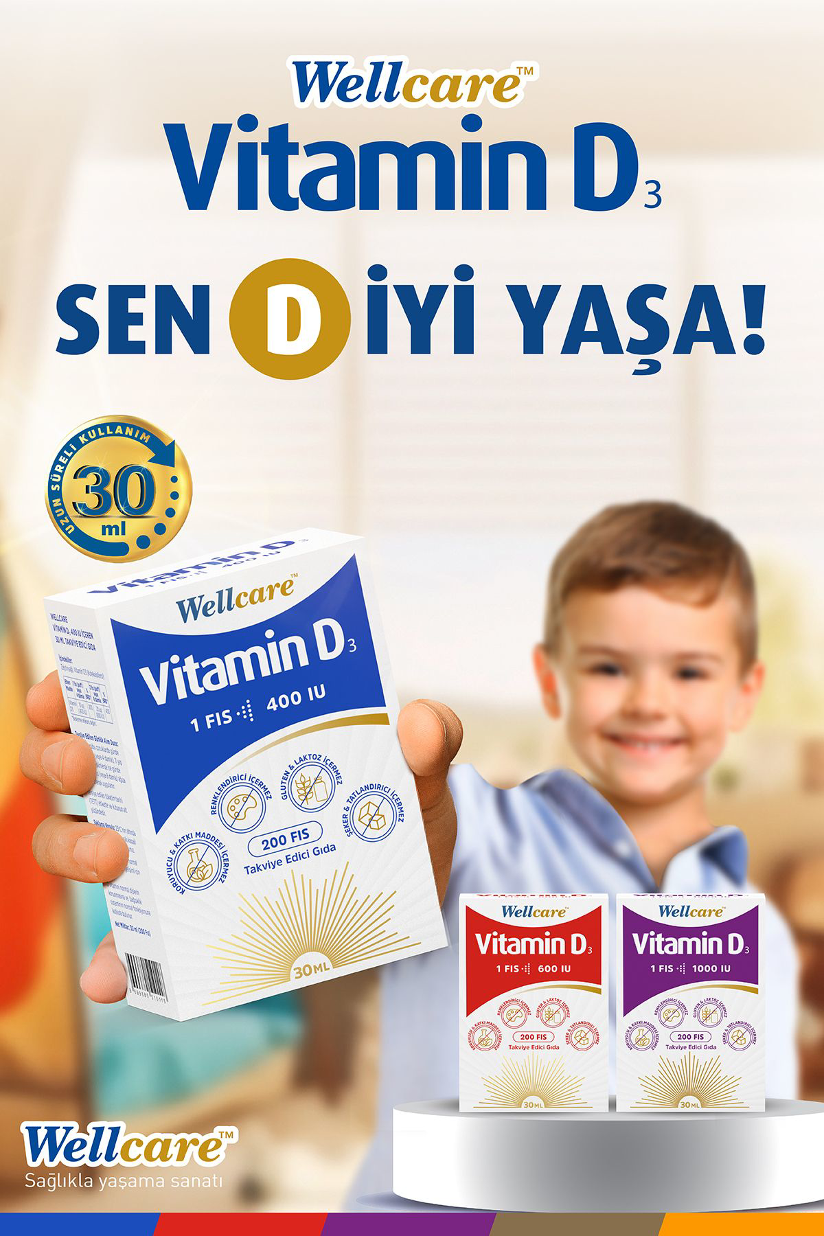 Wellcare  Vitamin D3 1000 İu 30 Ml