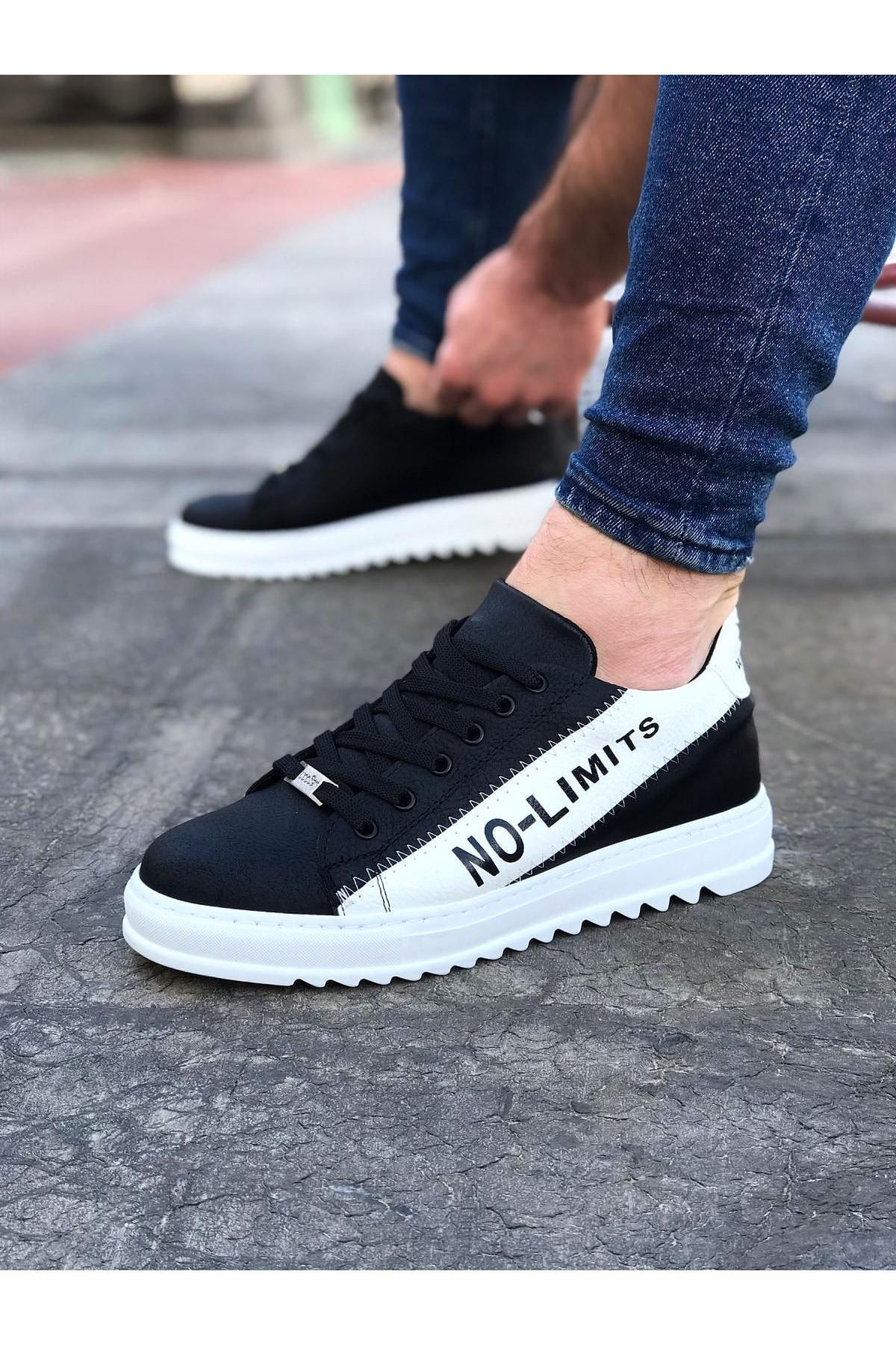 O K Giyim  Wg027 Siyah Beyaz No Limit Erkek Casual Ayakkabi