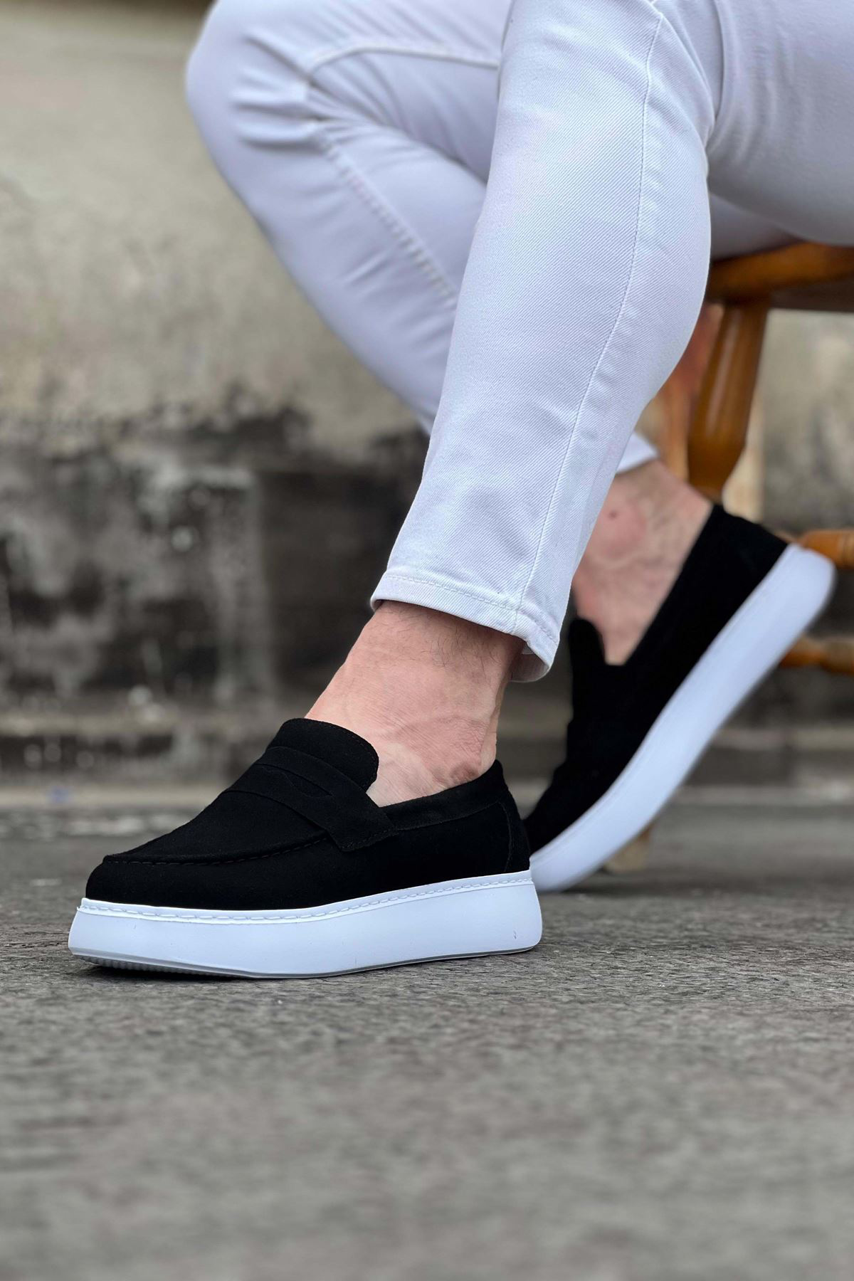 WG161 Siyah Süet Erkek Casual Ayakkabı