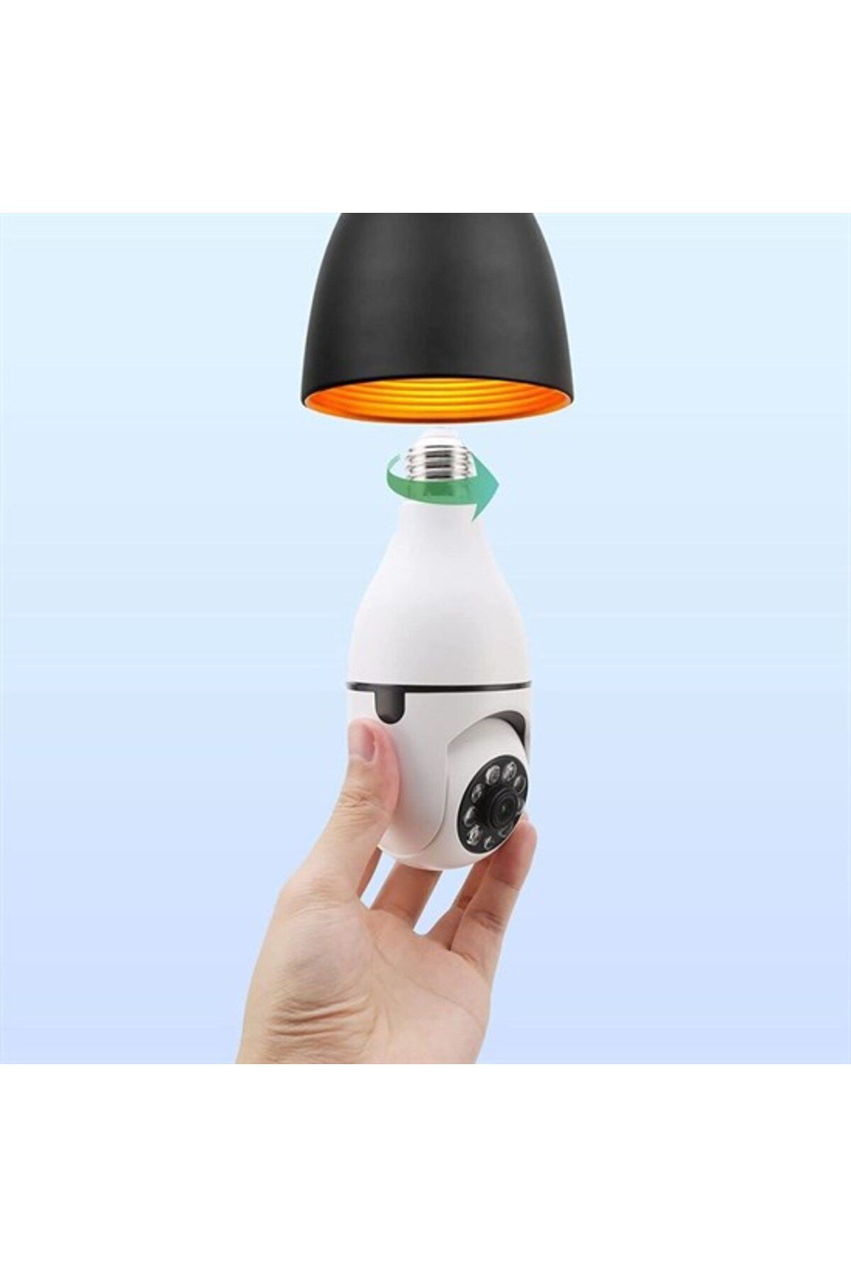 Ok Aksesuar Wifi 360 Panoramik Ampul Kamera Gece Görüş Ses Akilli Hareket Alg