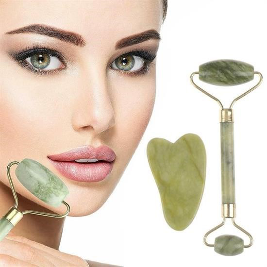 Woody Sofia  Çift Tarafli 2Li Cilt Yüz Masaj Aleti Jade Roller Yeş