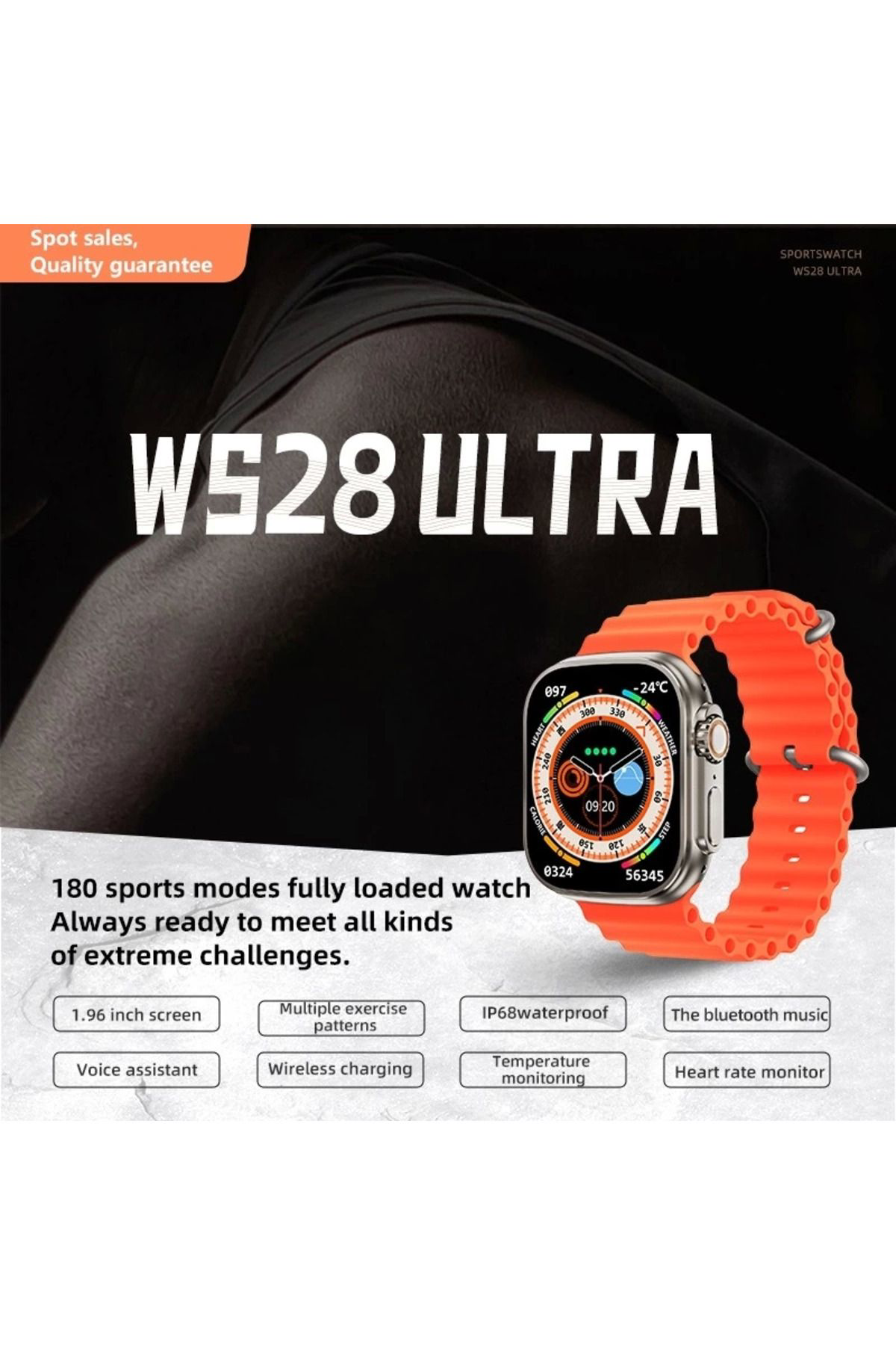 Yusuftex Ws28 Ultra 49Mm Siri Tansiyon Ateş Nabiz Ölçer Akilli Saat