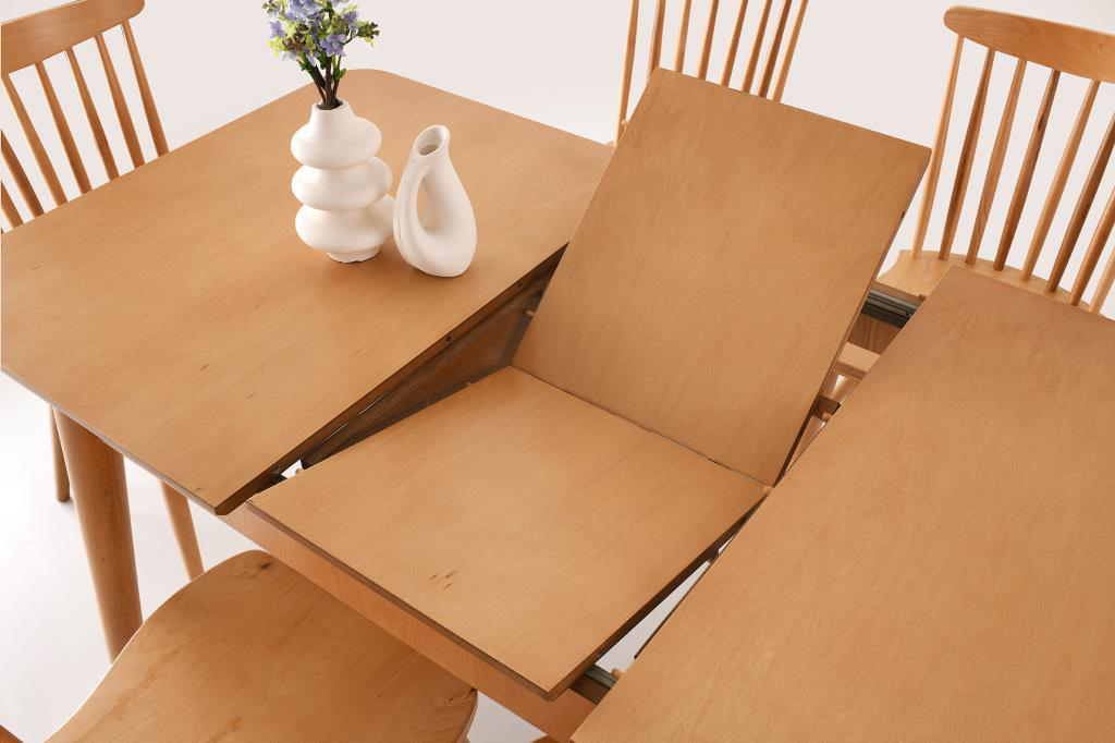 Sivas Gözde Mobilya Yakut Kirlangiç Ağaç Açilir Yemek Masa Sandalye Takimi 80X120