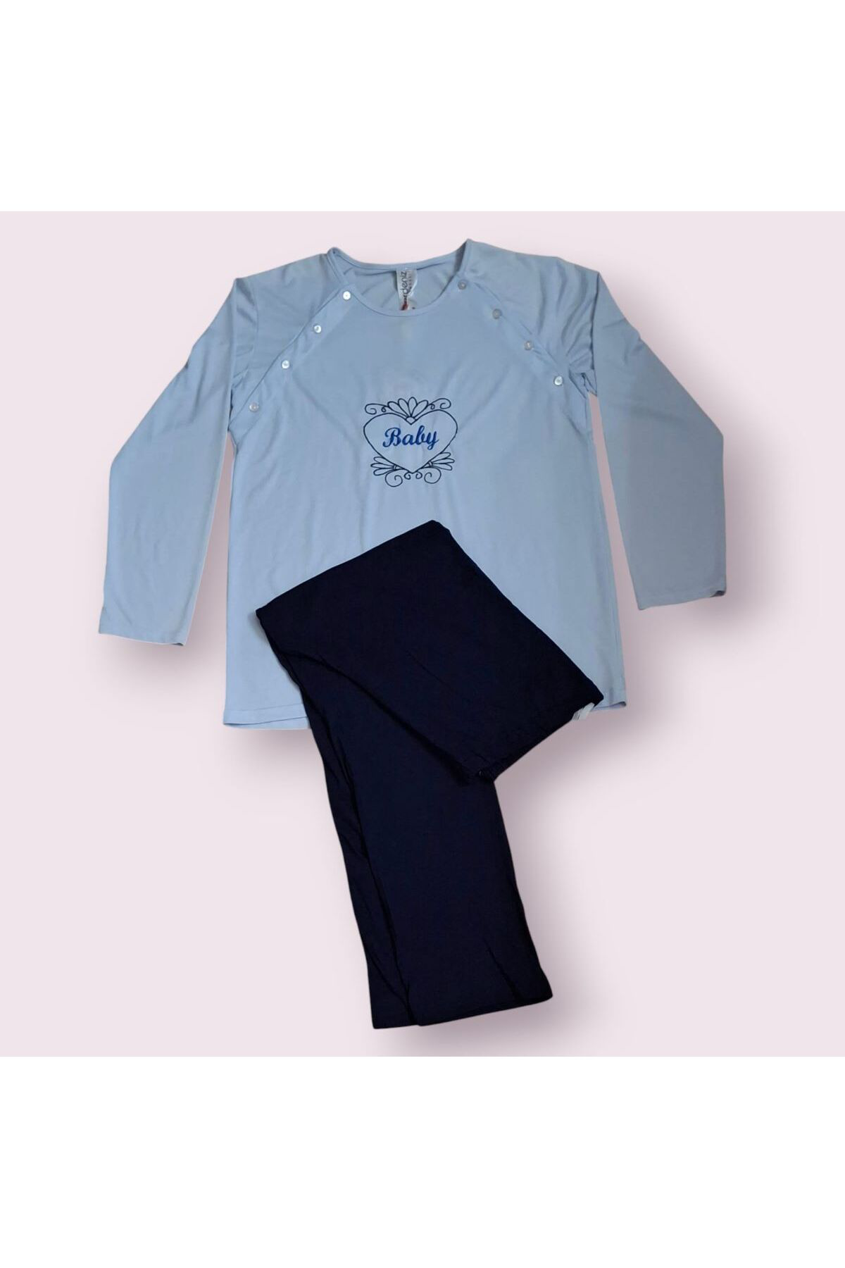 Zen Erdeniz Yandan Düğmeli Hamile Pijama Takimi Yazlik