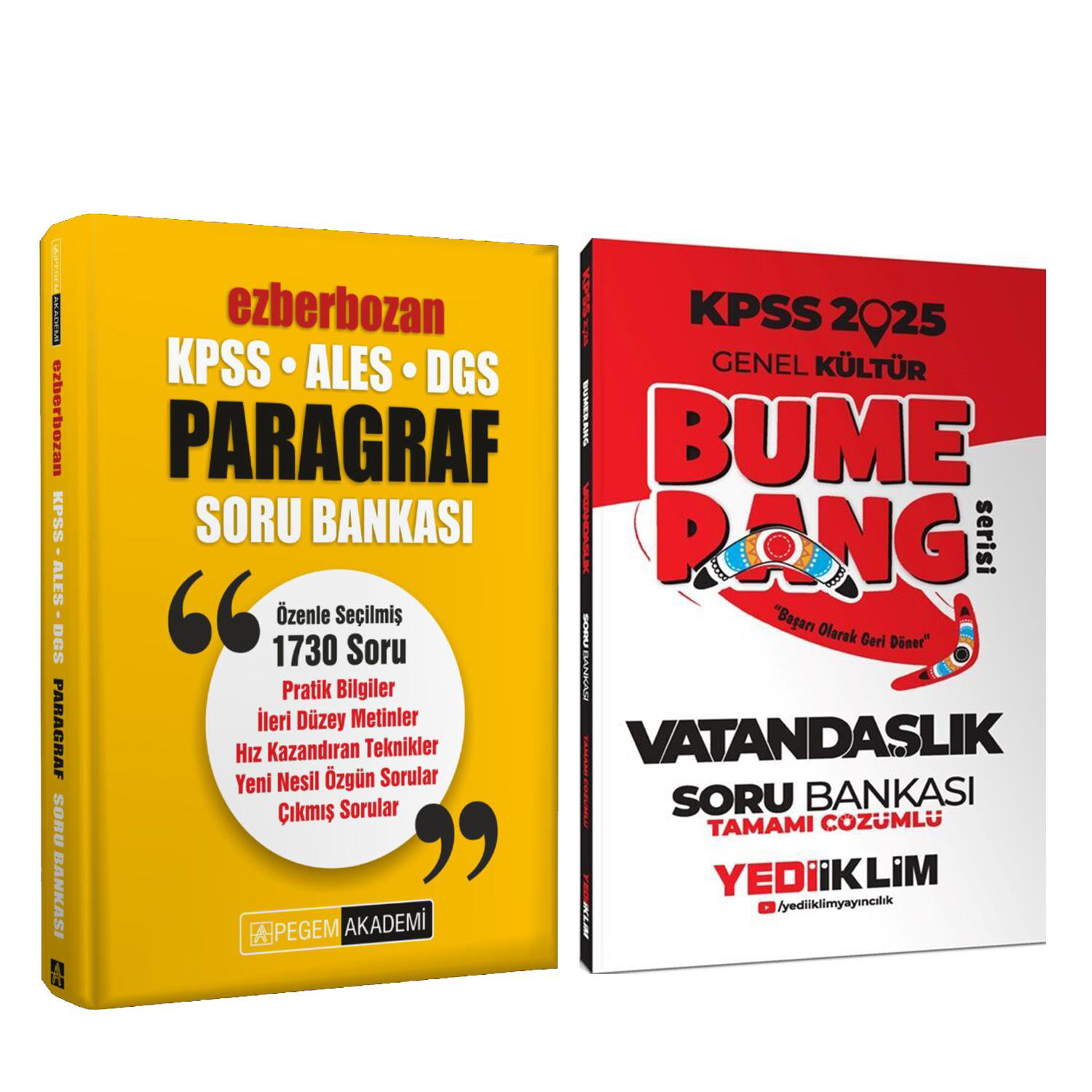Yediiklim Yayinlari Yediiklim 2025 Kpss Bumerang Vatandaşlik Ve Pegem Ezberbozan Para