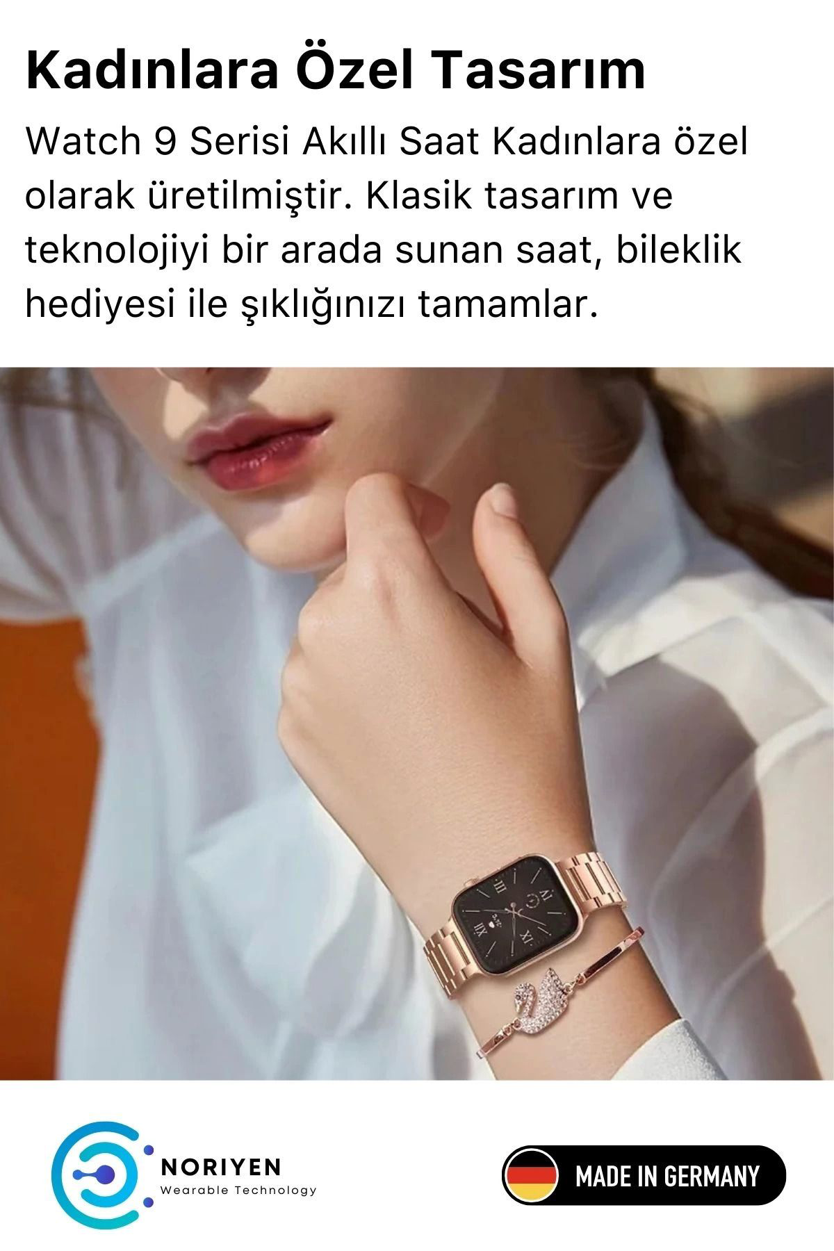 Yusuftex Yeni Nesil 3 Kordonlu Kadin Akilli Saat Spor Ve Sağlik Sensörlü W
