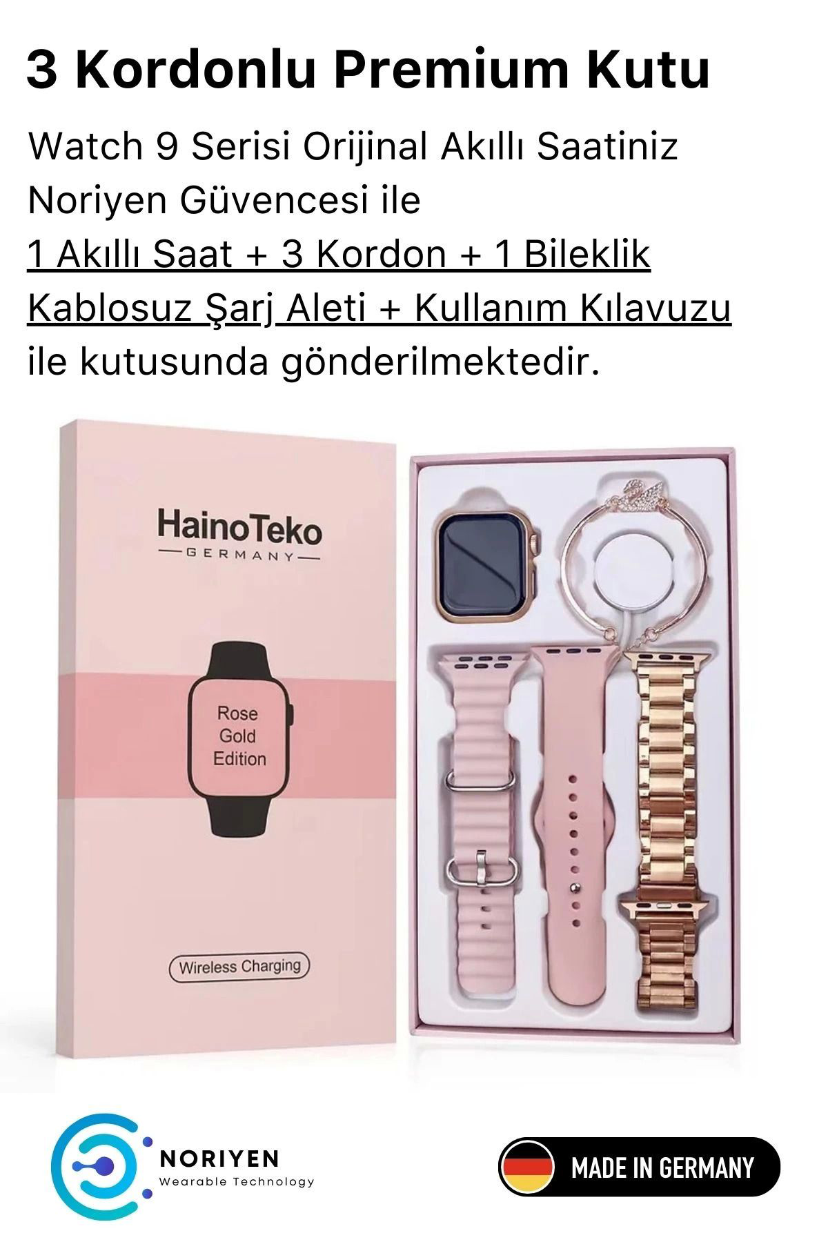 Yusuftex Yeni Nesil 3 Kordonlu Kadin Akilli Saat Spor Ve Sağlik Sensörlü W
