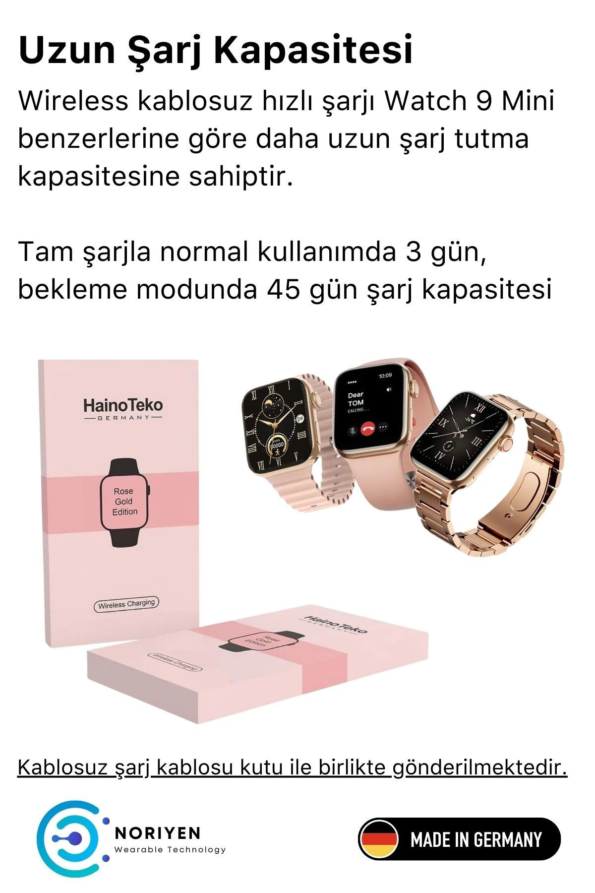 Yusuftex Yeni Nesil 3 Kordonlu Kadin Akilli Saat Spor Ve Sağlik Sensörlü W