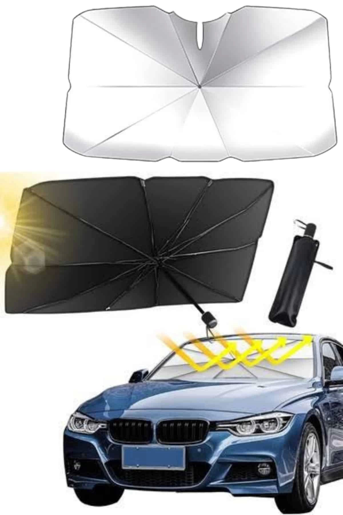 Yusuftex Yeni Nesil Tüm Araç Modellerine Uygun Oto Şemsiye Katlanabilir Uv