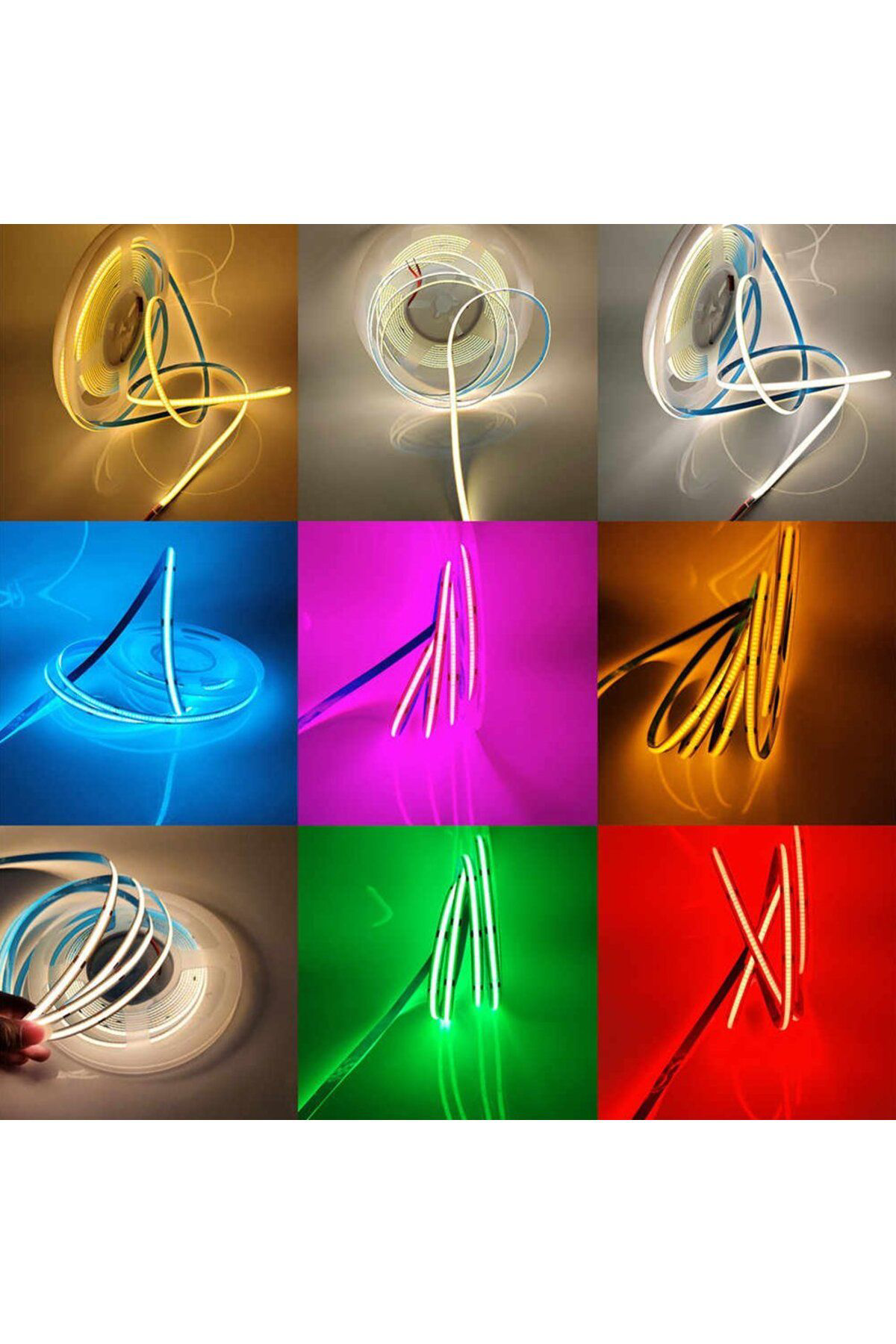 Cexos Yeşil 5 Metre 12V Cob Şerit Led Strip 200 Led 3000K Fosforlu (4767) - Cbt2690-6871