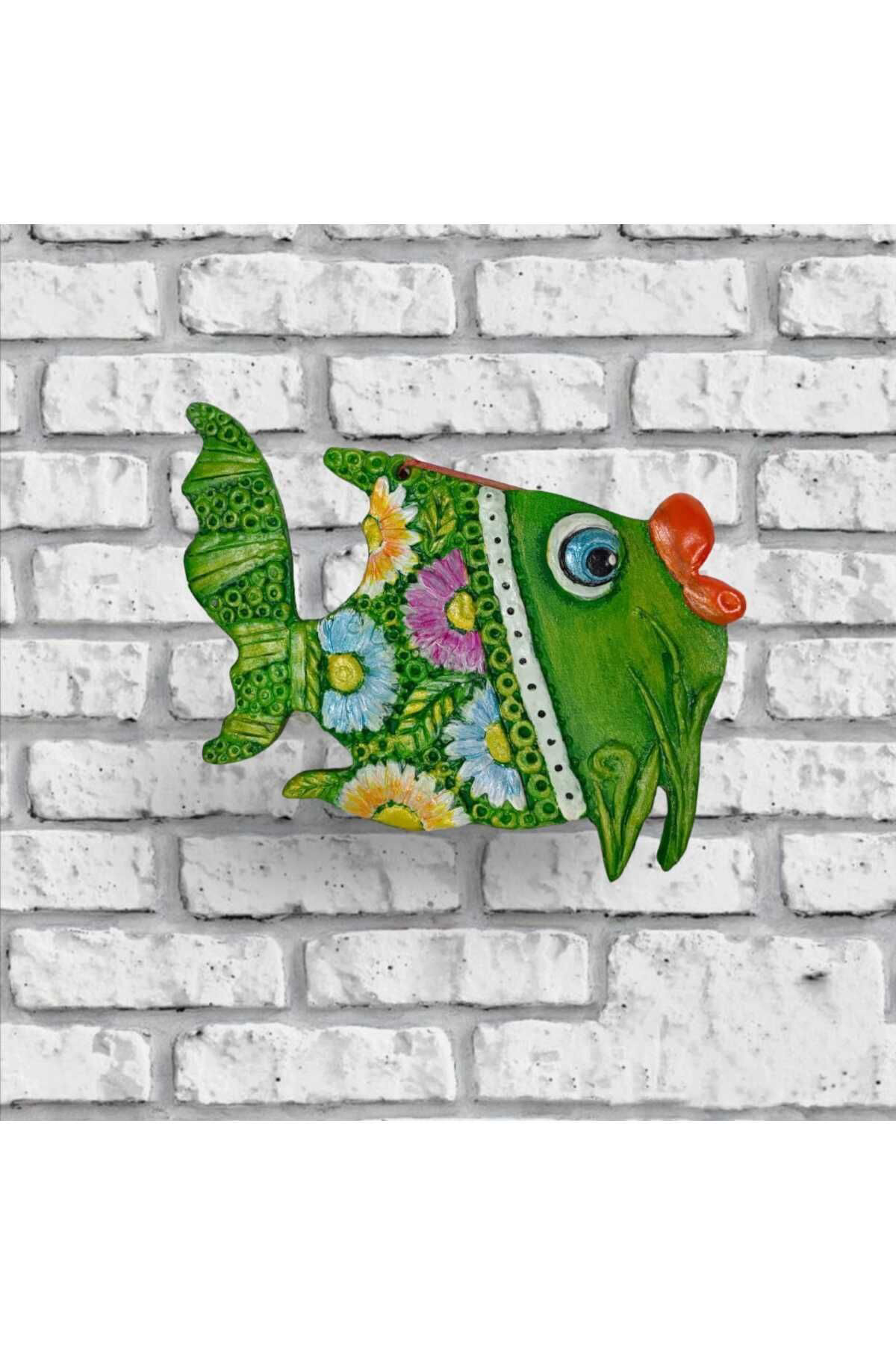Dodemert Home Yeşil Balik Dekoratif Duvar & Kapi Beton Biblosu