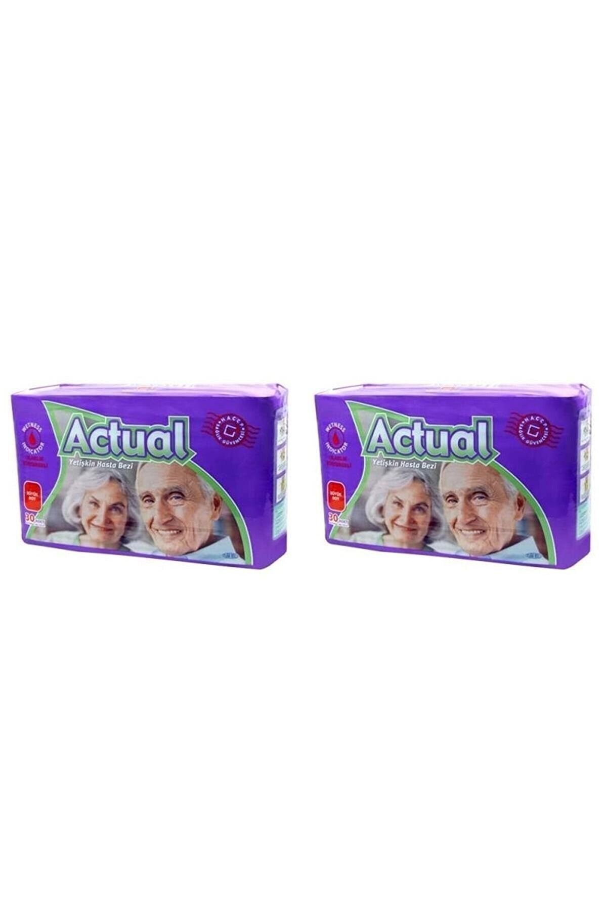 Actual Yetişkin Hasta Bezi Bağlamali L- Büyük Boy 60 Adet (30*2 Adet)