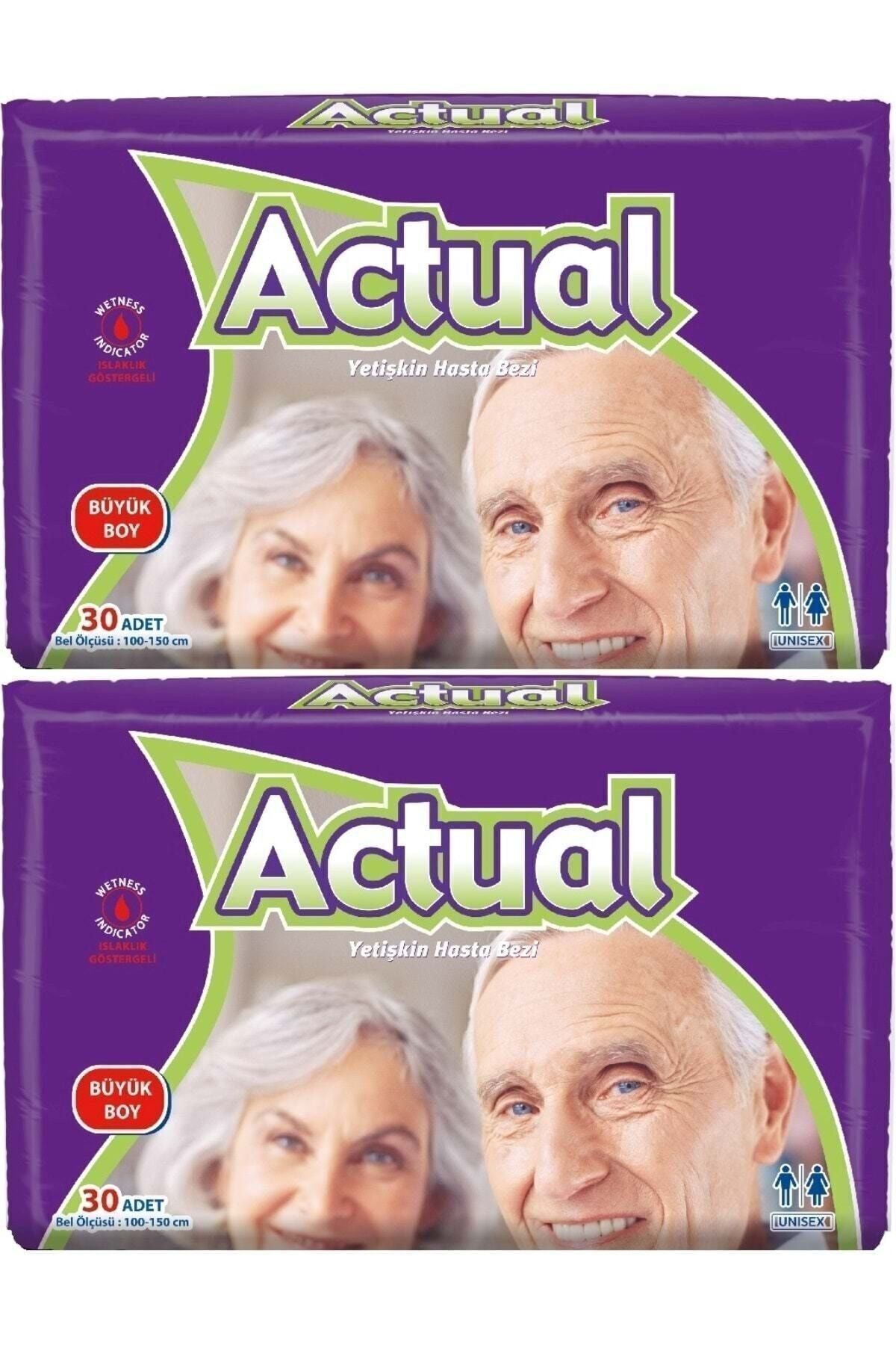 Actual Yetişkin Hasta Bezi Bel Bantli L-Büyük 60 Adet (2Pk*30)