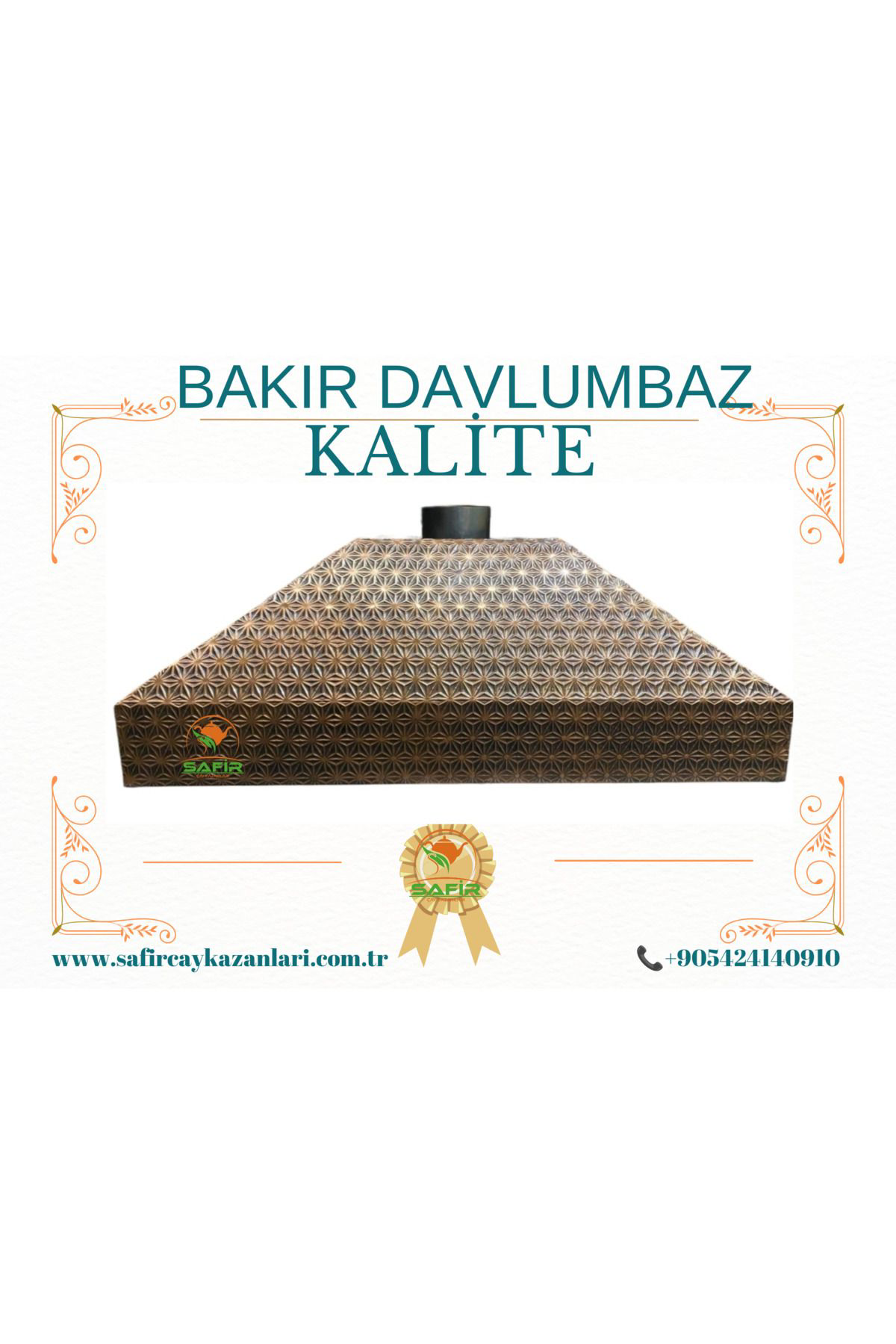 Safir Çay Kazanlari Yildiz Model Bakir Davlumbaz Çay Kazani Davlumbazi 90 Cm Bakir Da