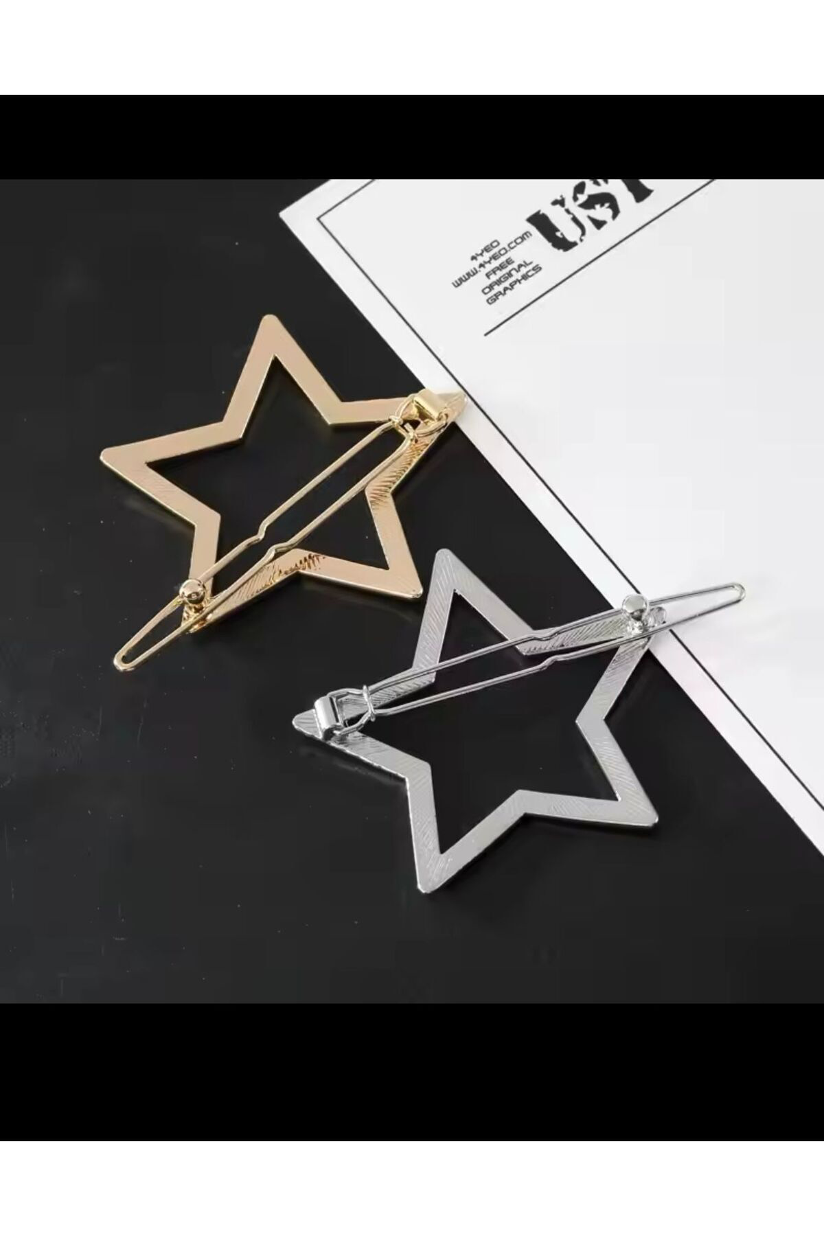 Arescollection Yildizli Klipsli Pens  Yan Toka