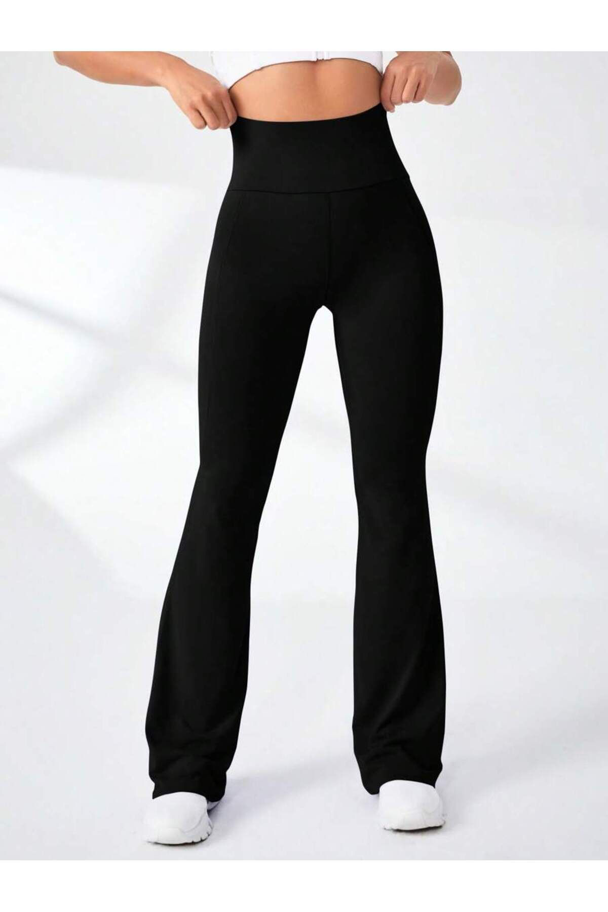 Think + Yoga Basic Solid Flare Leg Sports Pants