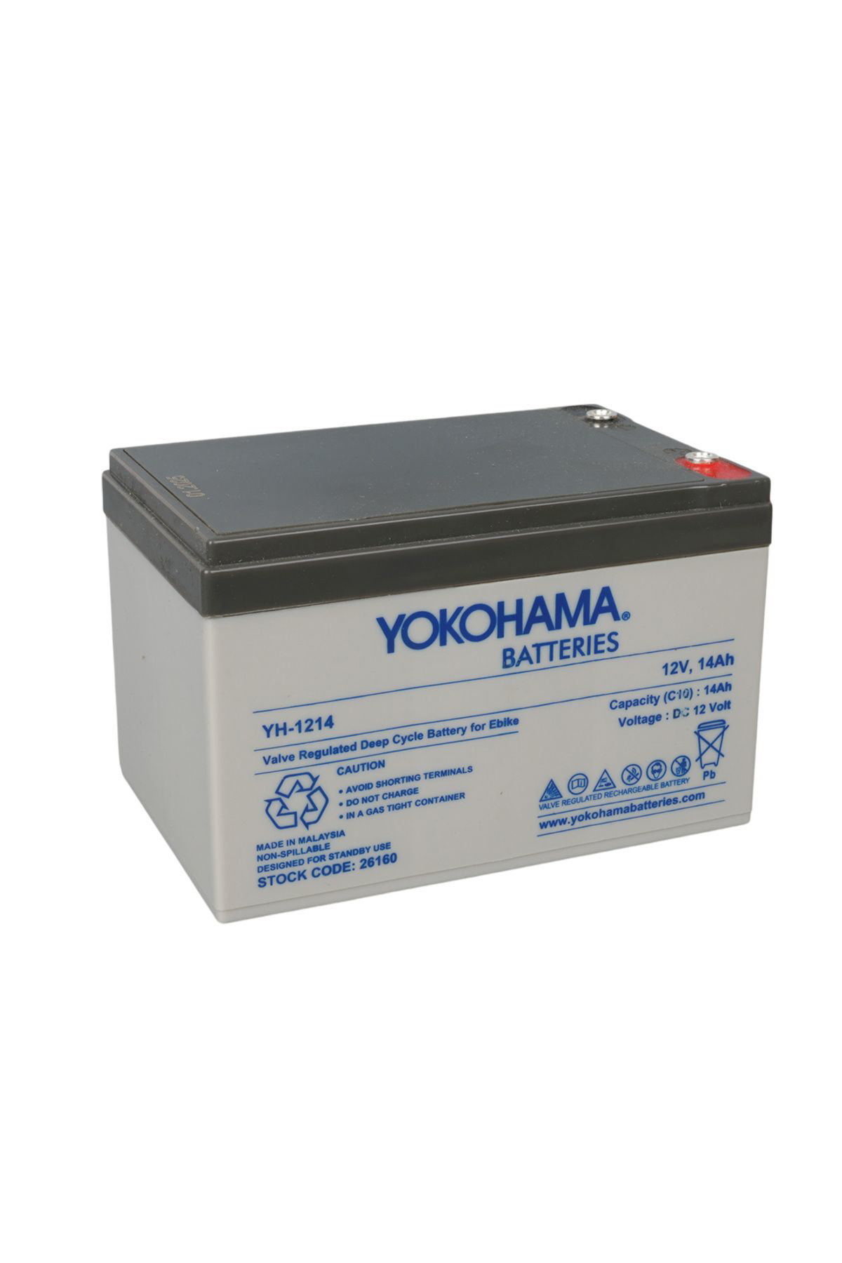 Ok Aksesuar Yokohama Yh-1214 12 Volt - 14 Amper Elektrikli Bisiklet Aküsü (15