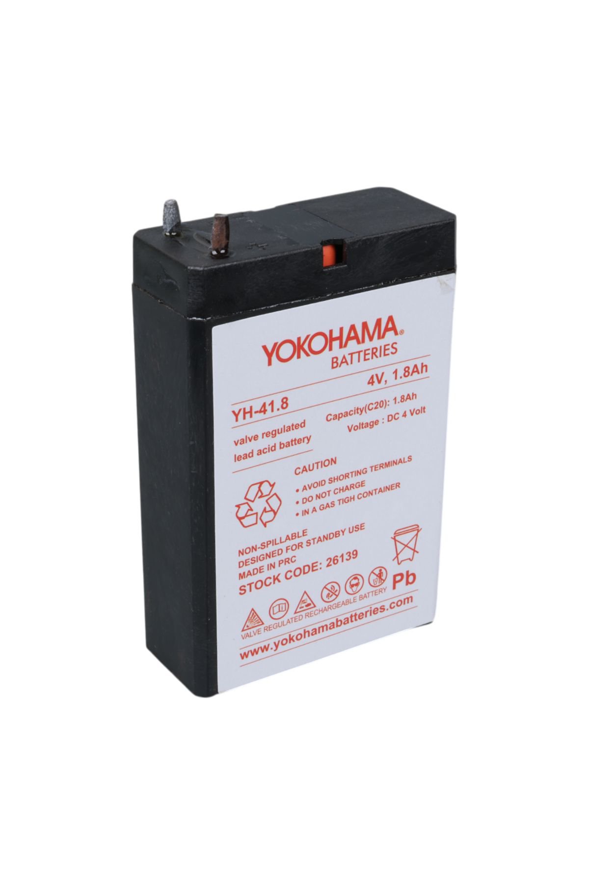 Ok Aksesuar Yokohama Yh-41.8 4 Volt - 1.8 Amper Kuru Akü (50 X 76 X 22 Mm) Go