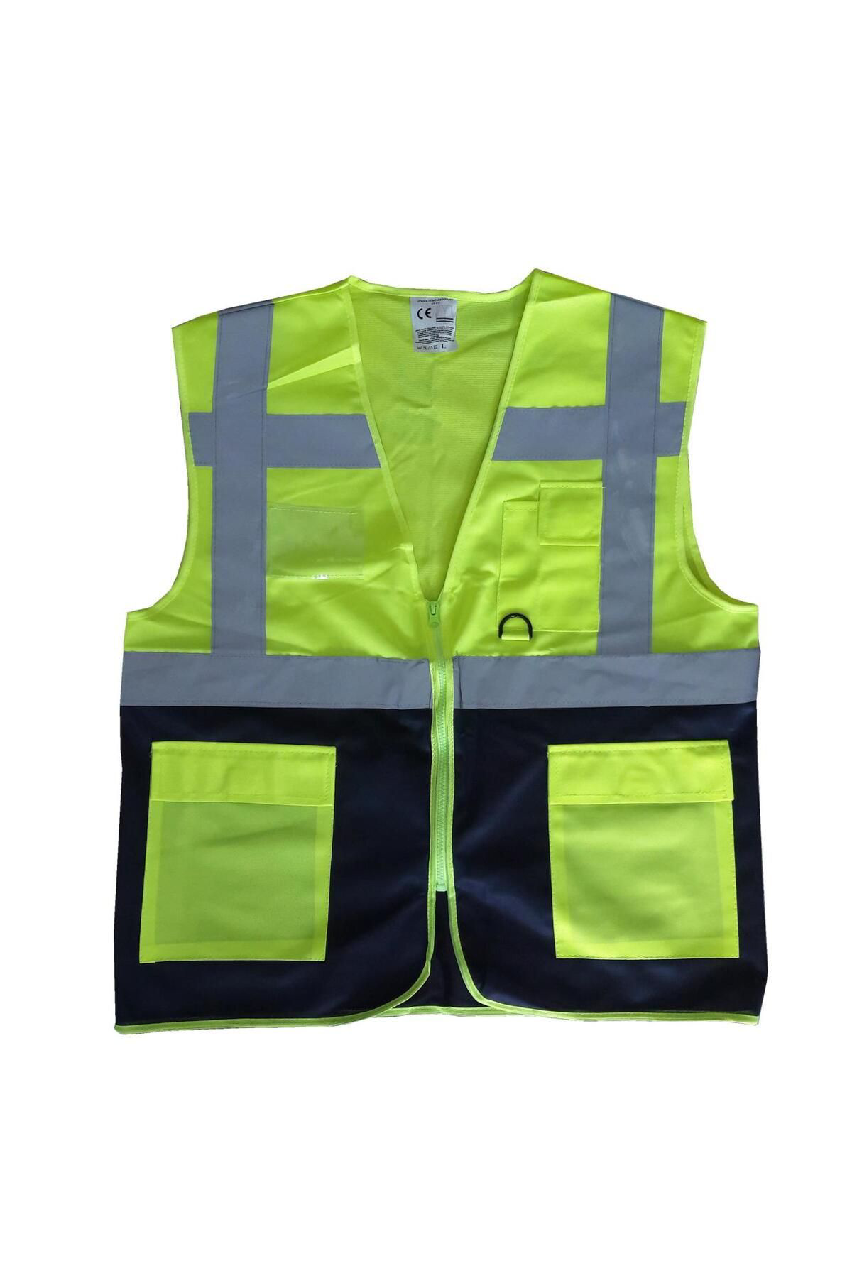 K&A Yönetici İkaz Yeleği Sari/Lacivert Xxl Beden