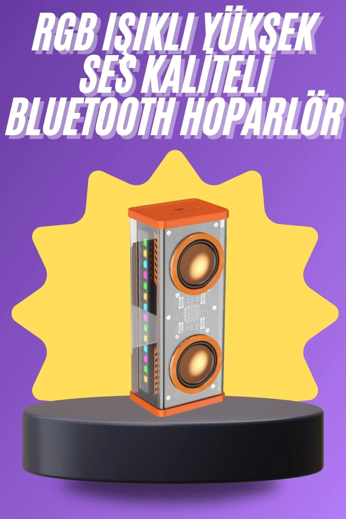 Pamiravm Yüksek Ses Kaliteli Kablosuz 5.0 Bluetooth Hoparlör Rgb İşikli
