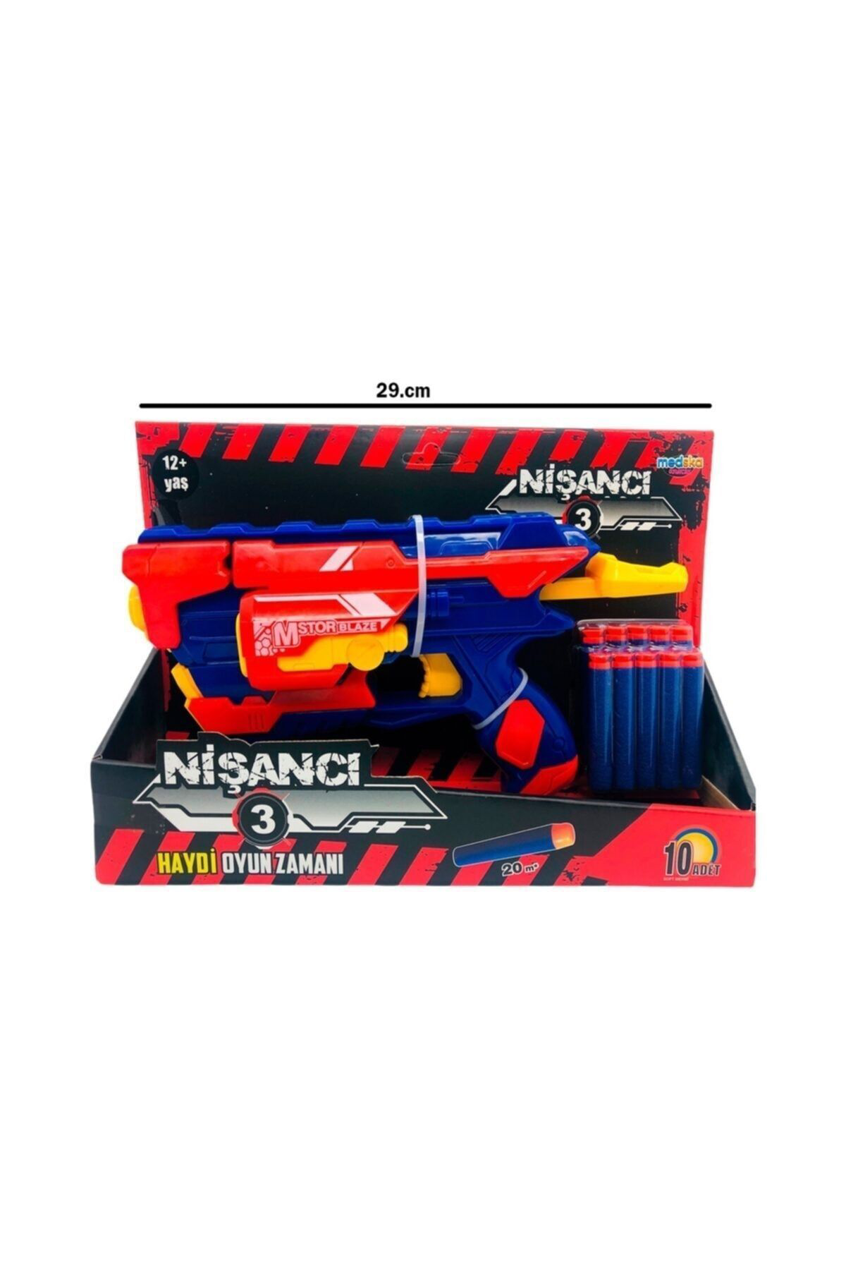 Prestij Oyuncak Yumuşak Sünger Köpük Mermi Atan Nerf Nişanci Nörf Silah Tabanca