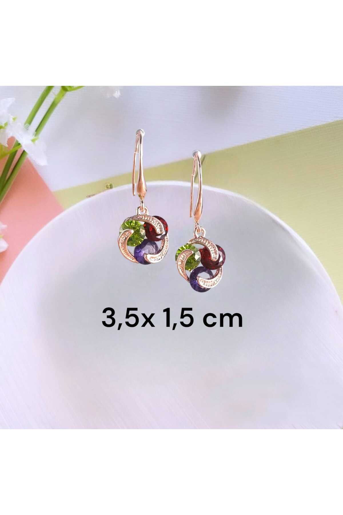 Dodemert Home Yuvarlak Kesim Zirkon Küpe