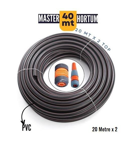 Zhltools  20 Mt + 20Metre Pvc Bahçe Ve Yikama Hortumu Sulama Başli