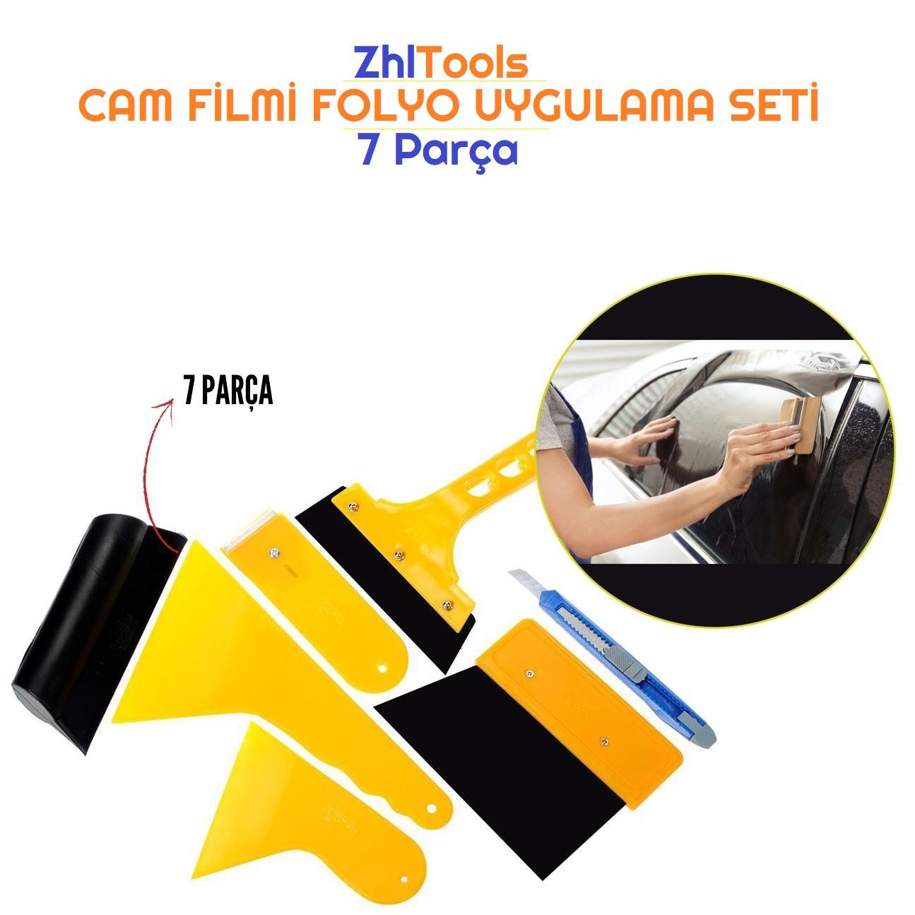 Zhltools  Cam Filmi Ve Folyo Uygulama Aparat Seti 7 Parça