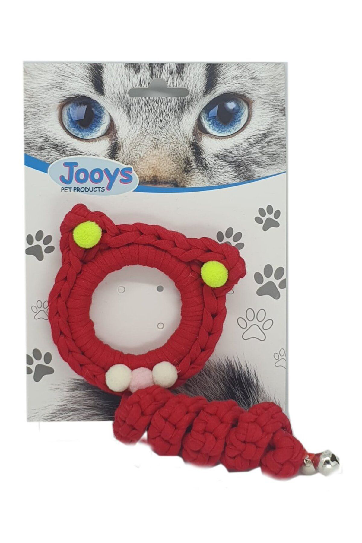 K&A Zilli Kedi Örgü İpi 15 Cm Kirmizi