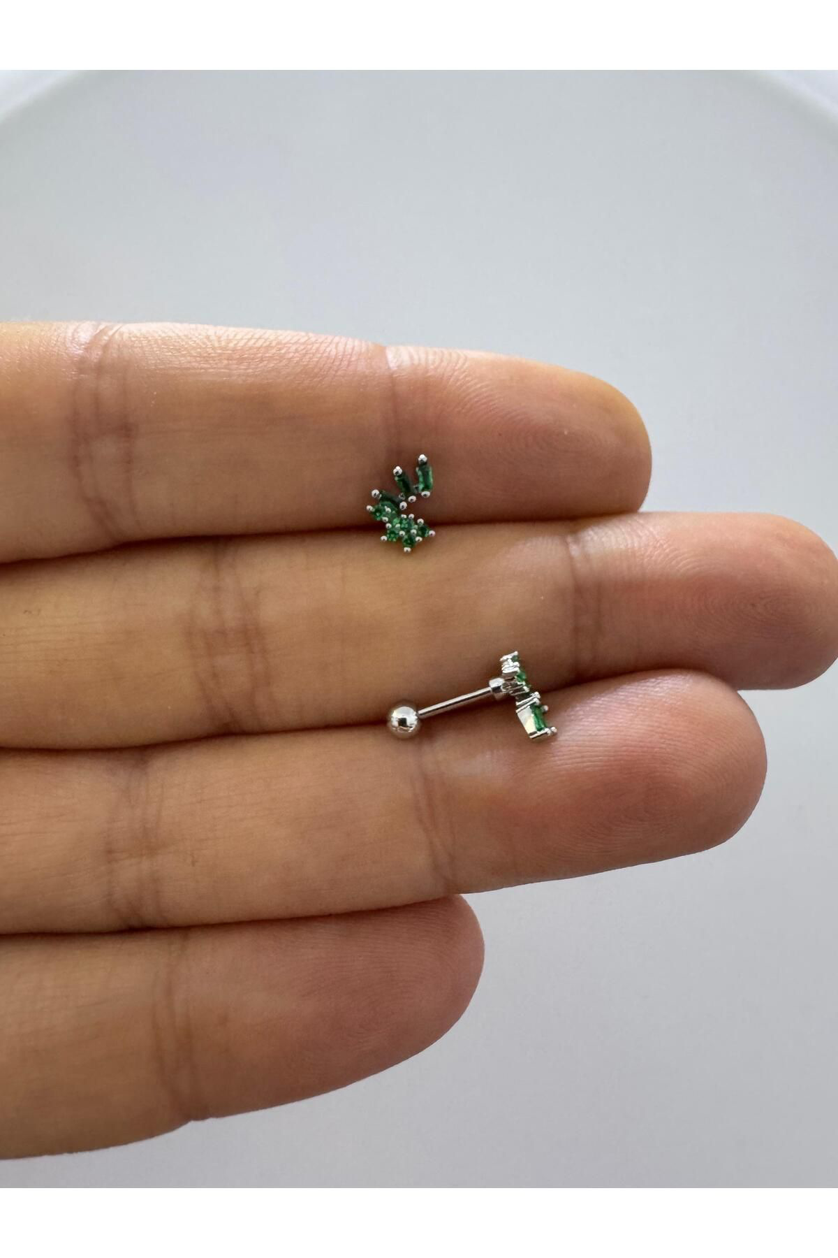 Arescollection Zirkon Taşli Helix Tragus Lobe Uyumlu 1 Adet Piercing Küpe