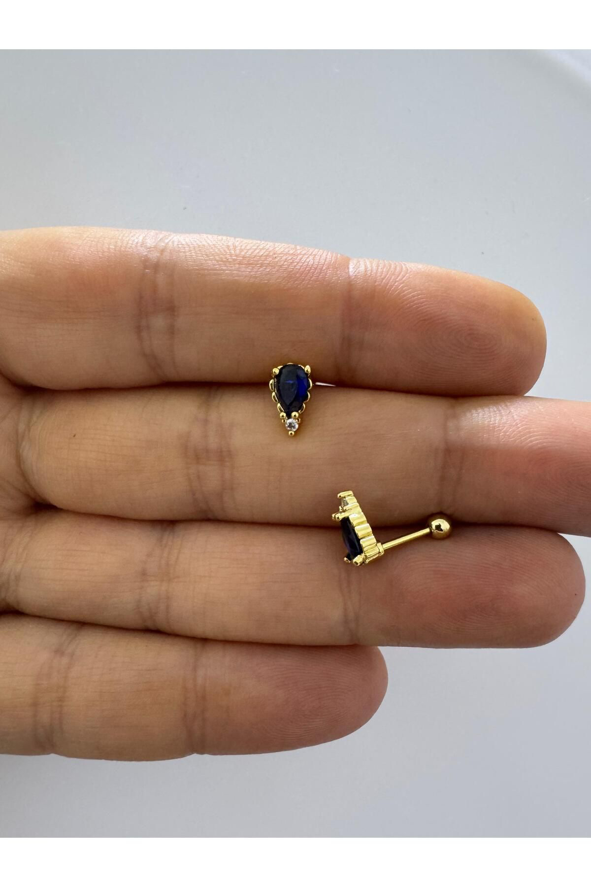 Arescollection Zirkon Taşli Helix Tragus Lobe Uyumlu 1 Adet Piercing Küpe