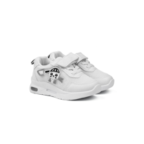 Unisex Bebe Beyaz Işıklı Figürlü Cırtlı Sneaker Günlük Spor Ayakk