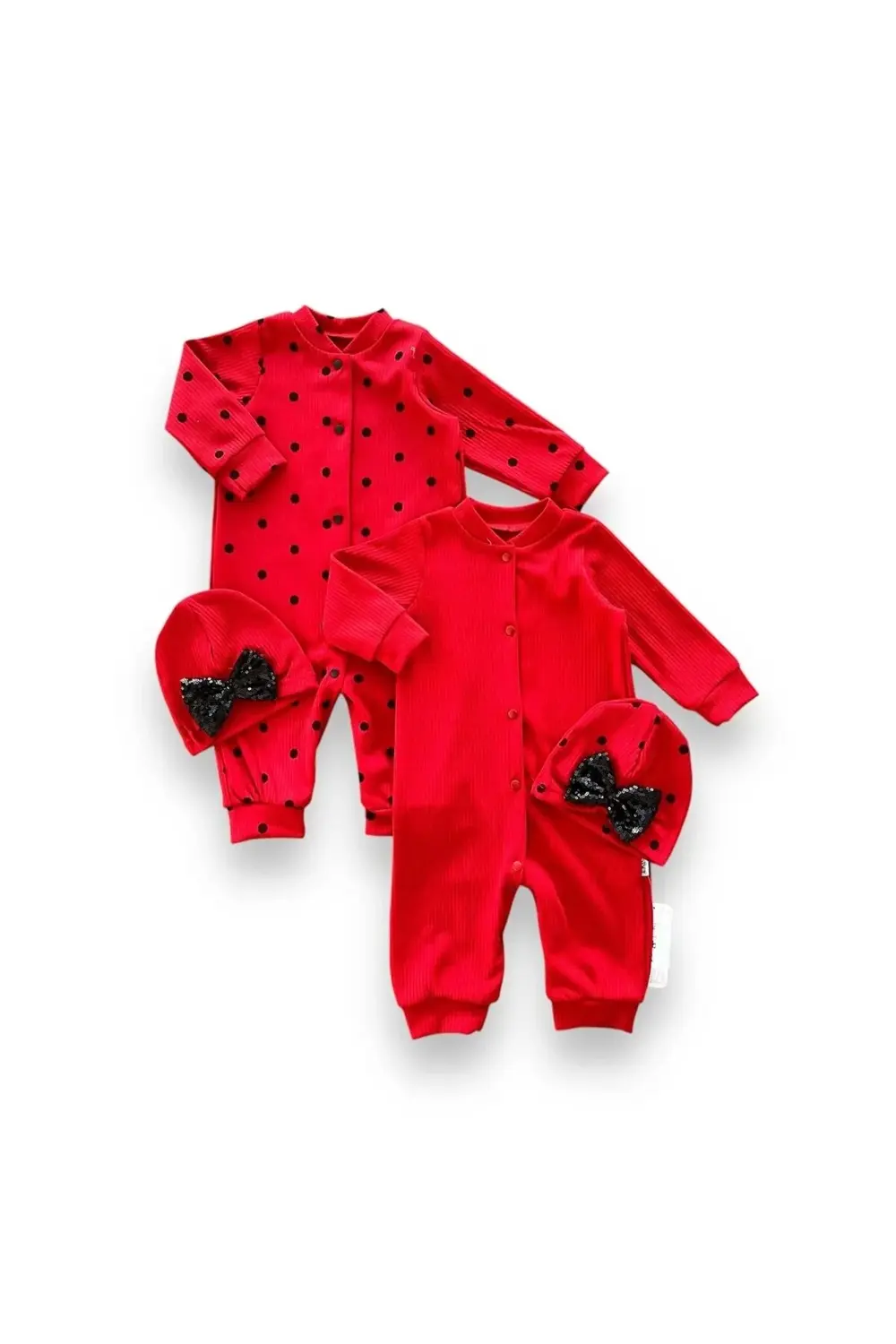 0-3 3-6 6-9 Ay Payetli Şapka Çıtçıt Kapamalı Puantiyeli Ve Düz 2