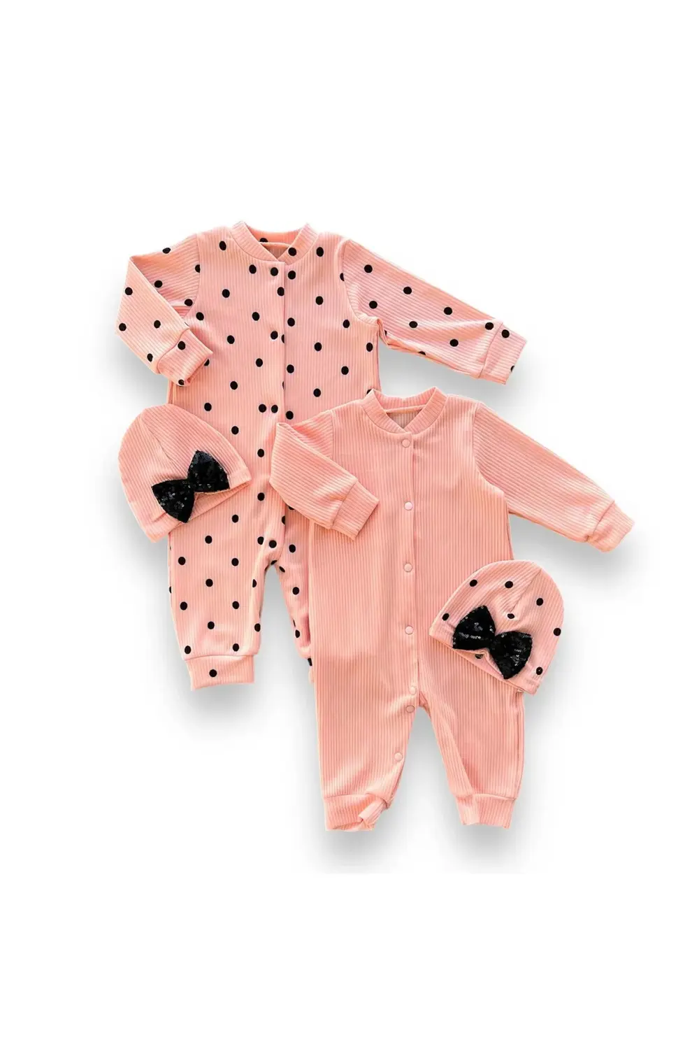 0-3 3-6 6-9 Ay Payetli Şapka Çıtçıt Kapamalı Puantiyeli Ve Düz 2