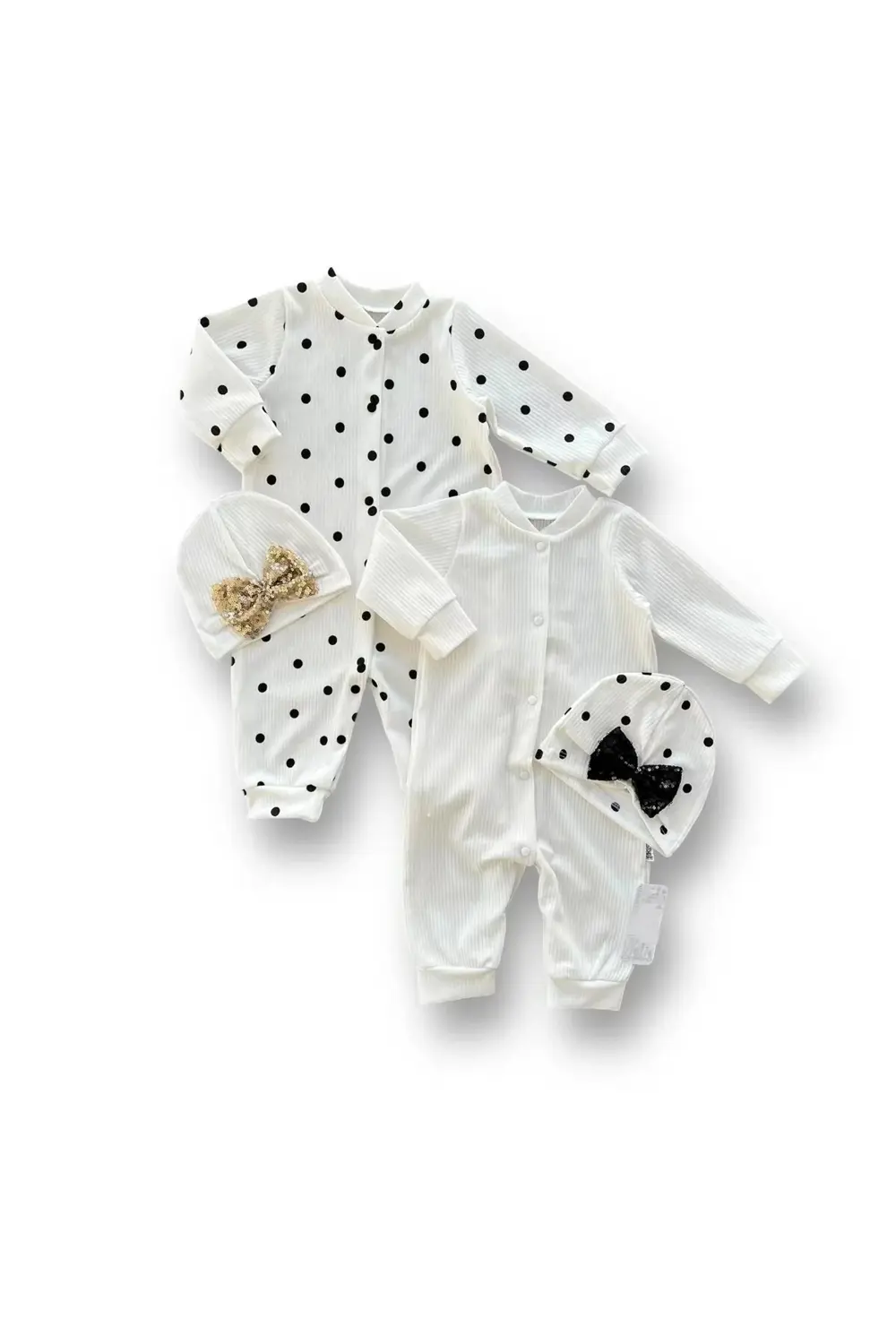 0-3 3-6 6-9 Ay Payetli Şapka Çıtçıt Kapamalı Puantiyeli Ve Düz 2