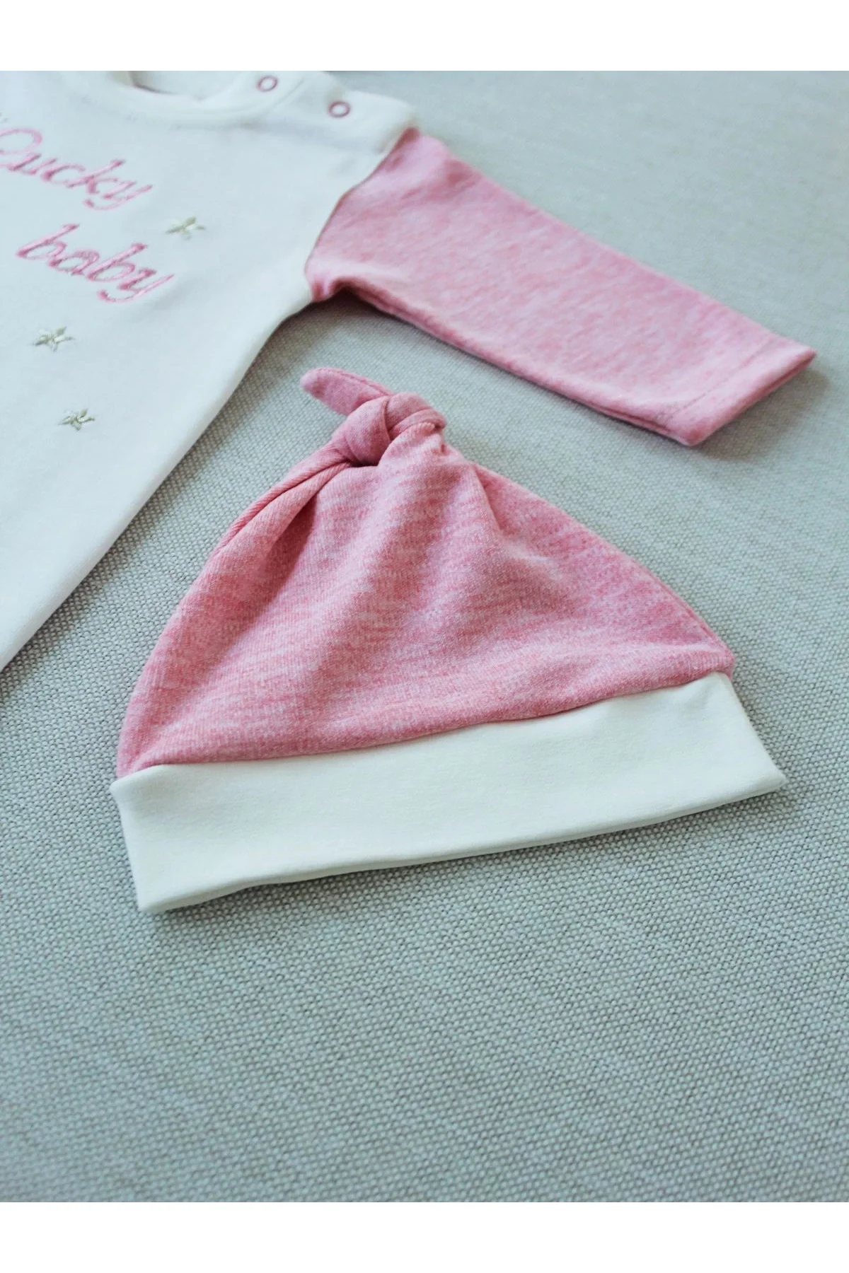 0-3 3-6 Ay Lucky Baby Nakışlı Es Çizgi Boy Şapkalı Kız Bebek Tulu