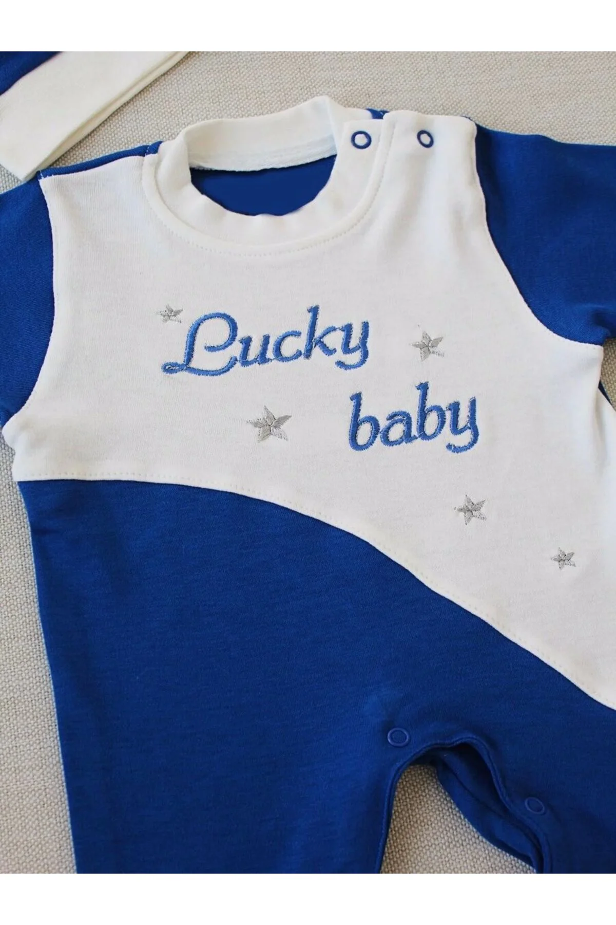 0-3 3-6 Ay Lucky Baby Nakışlı Es Çizgi Boy Şapkalı Erkek Bebek Tu