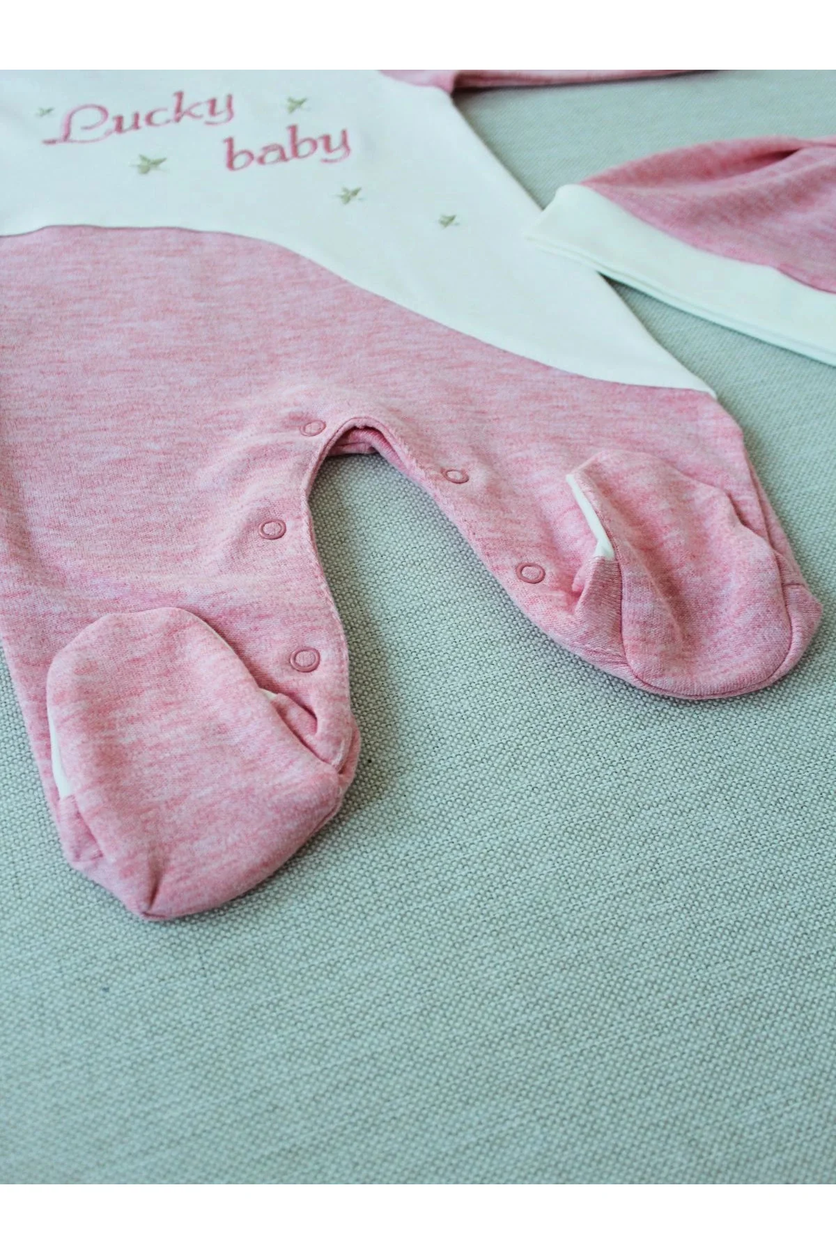 0-3 3-6 Ay Lucky Baby Nakışlı Es Çizgi Boy Şapkalı Kız Bebek Tulu