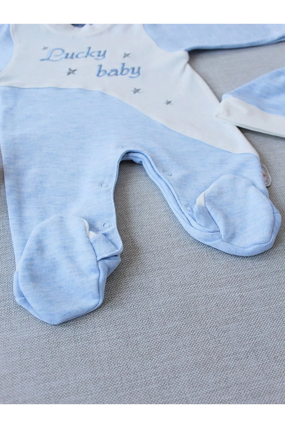 0-3 3-6 Ay Lucky Baby Nakışlı Es Çizgi Boy Şapkalı Erkek Bebek Tu