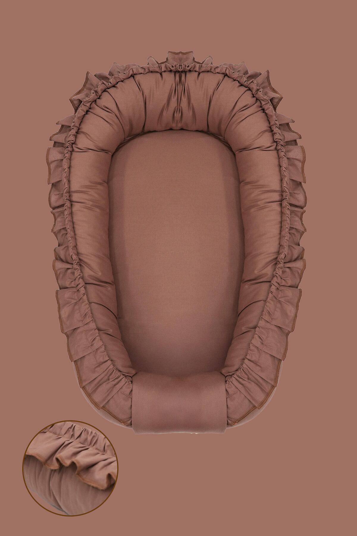 Mordesign 0-3 Ay Fırfırlı Bebek Yatağı, %100 Pamuk Babynest, Anne Yanı Bebe