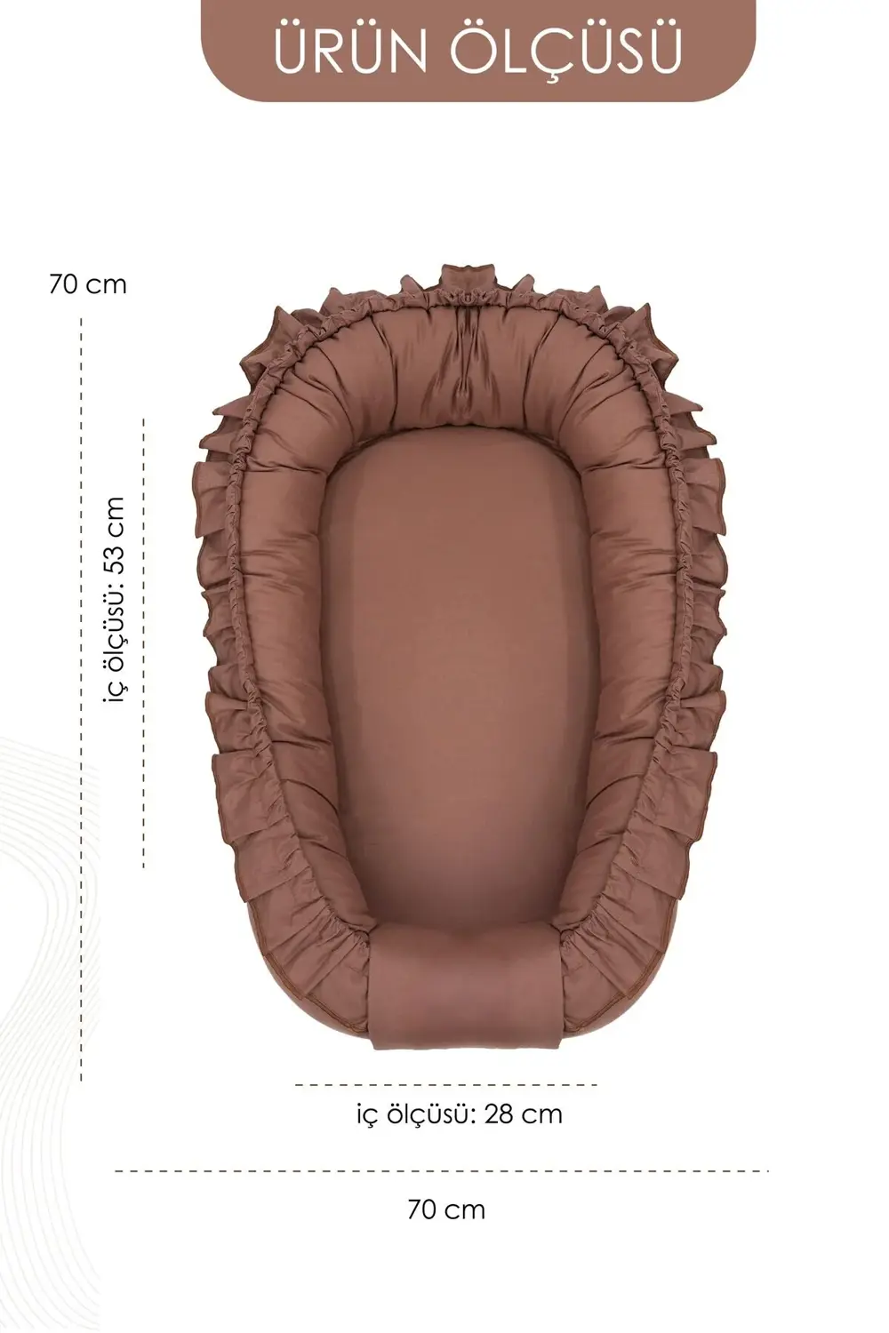 0-3 Ay Fırfırlı Bebek Yatağı, %100 Pamuk Babynest, Anne Yanı Bebe