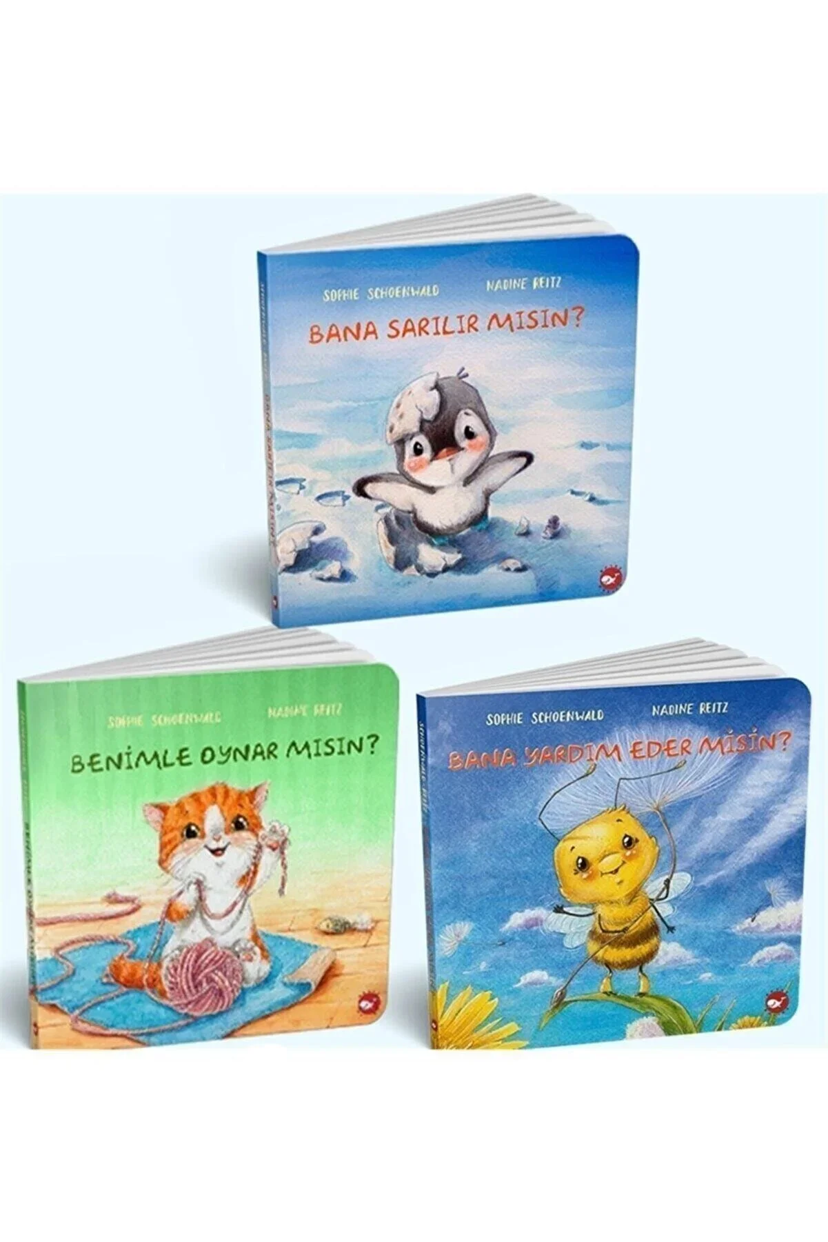 0 3 Yaş Resimli İnteraktif Çocuk Kitapları Set 2 3 Kitap Takım
