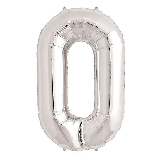 0 Rakam Folyo Balon Gümüş  40 inç